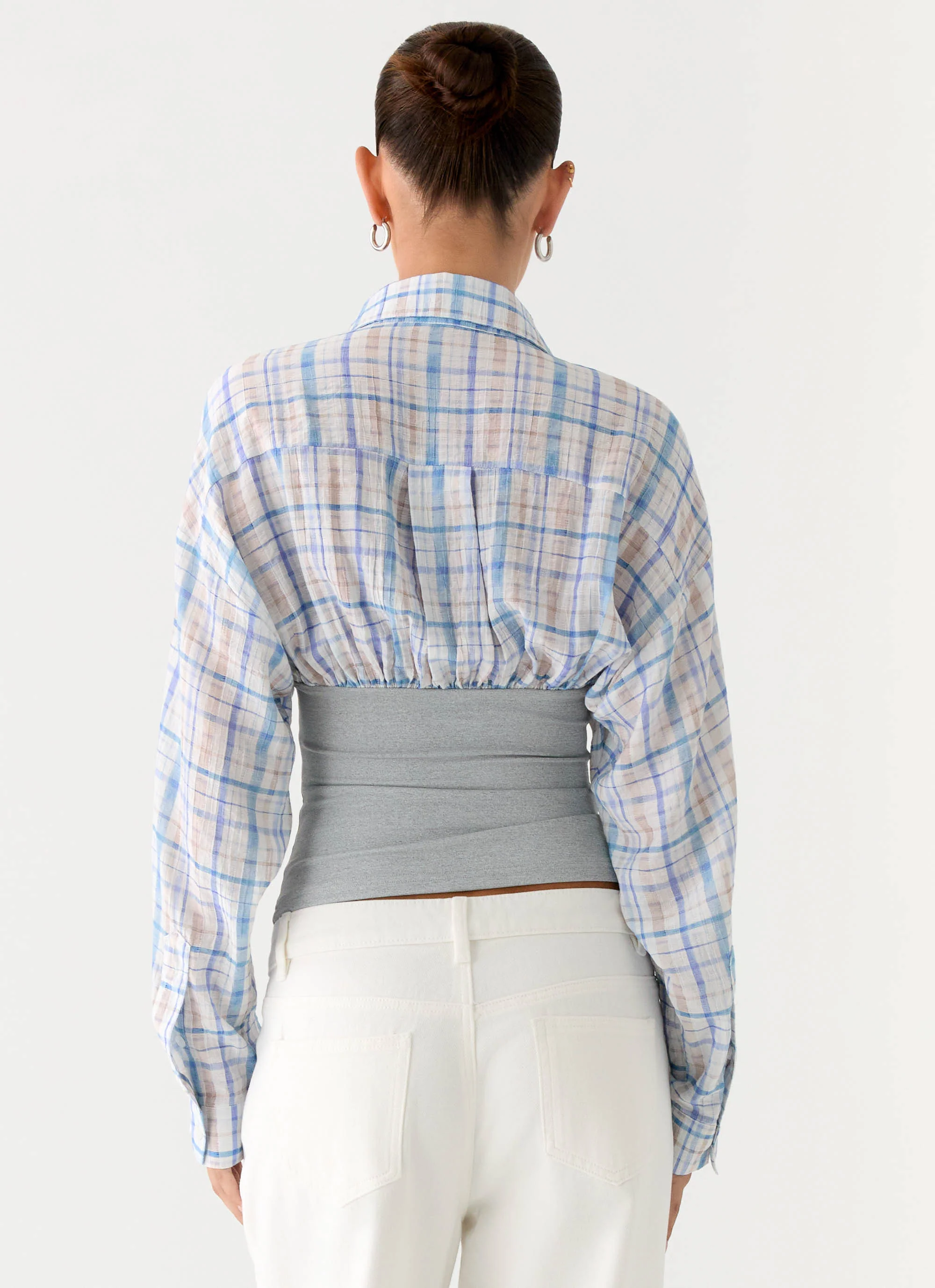 Accelerate Waistband Shirt - Blue Check - Image 3