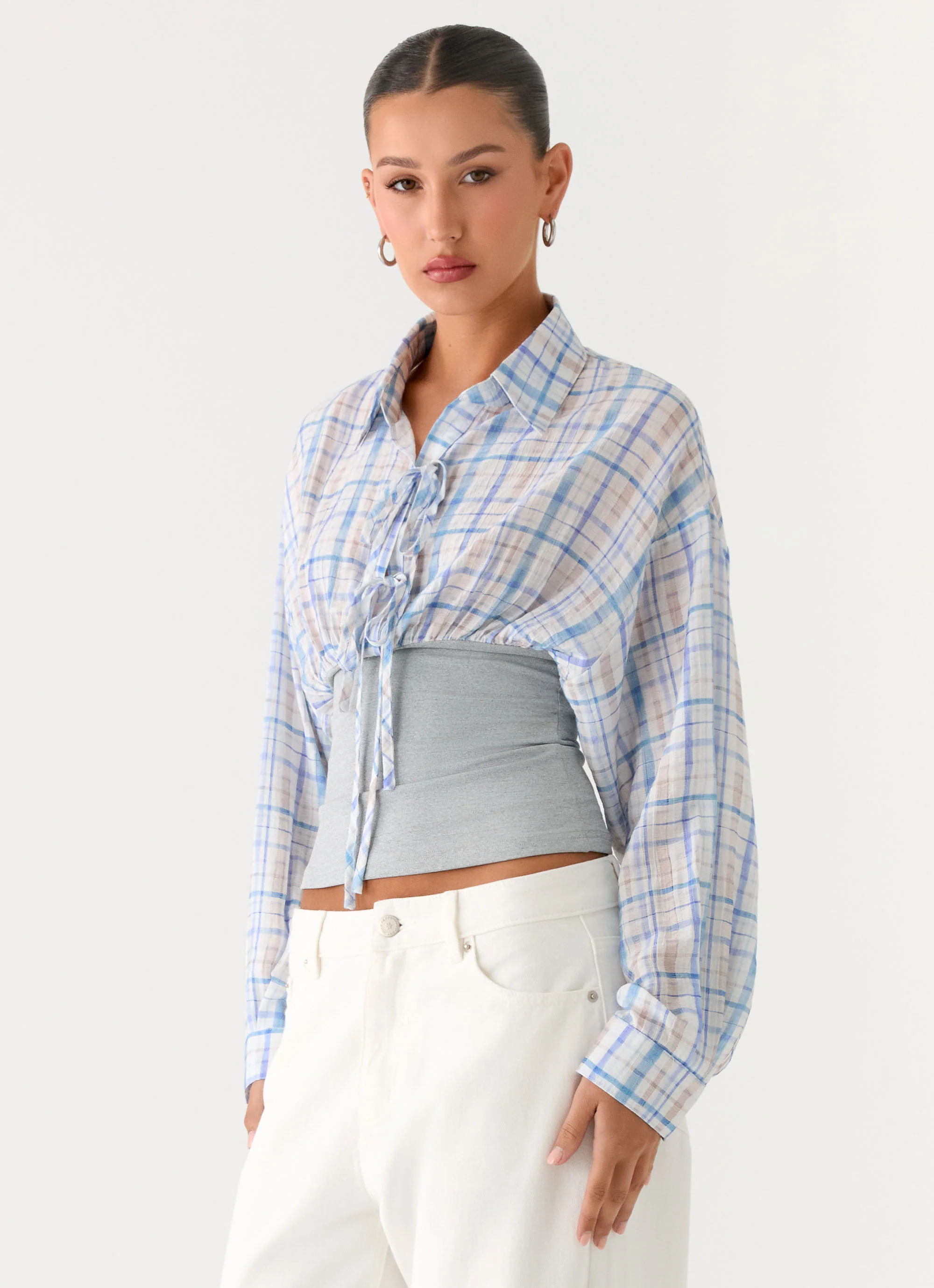 Accelerate Waistband Shirt - Blue Check - Image 5