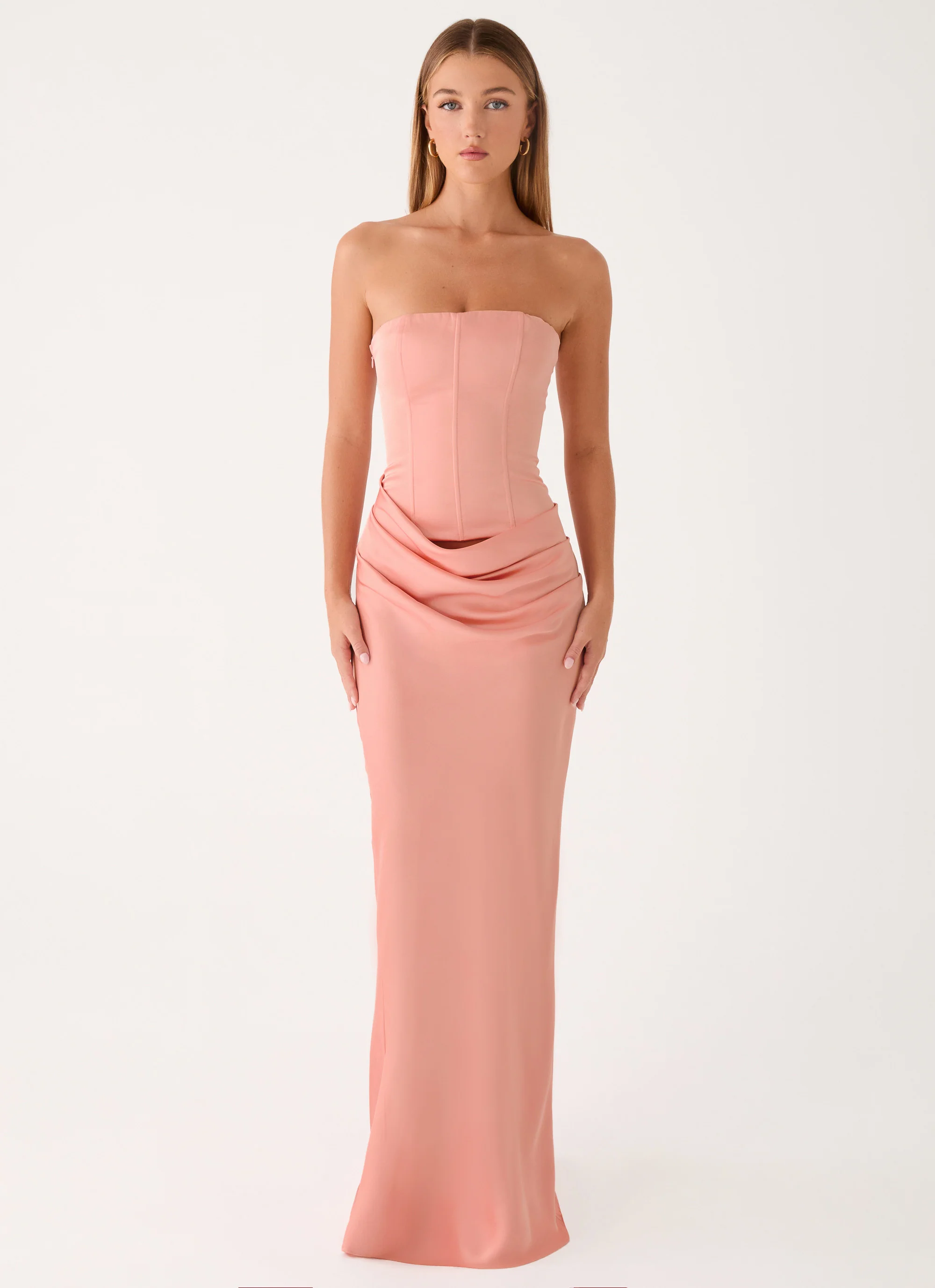 Adara Corset Maxi Dress - Peach - Image 6