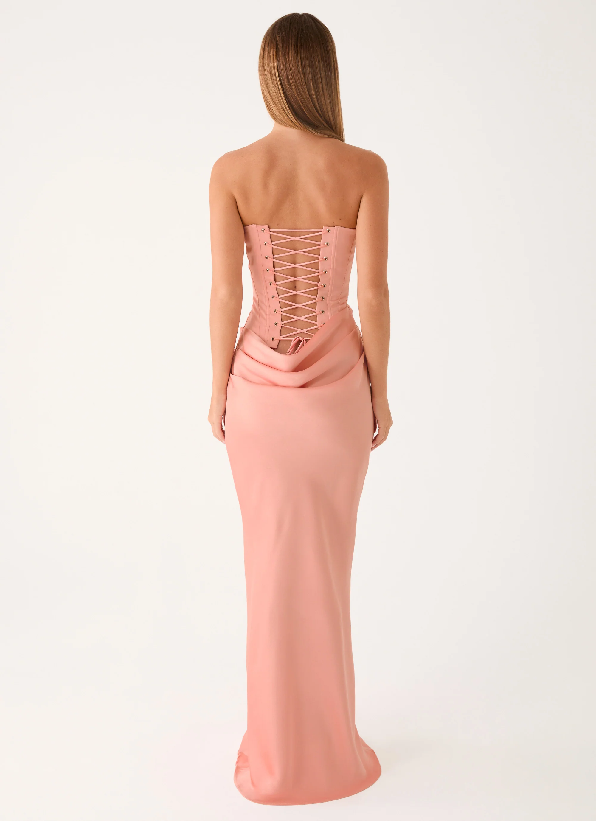 Adara Corset Maxi Dress - Peach - Image 7