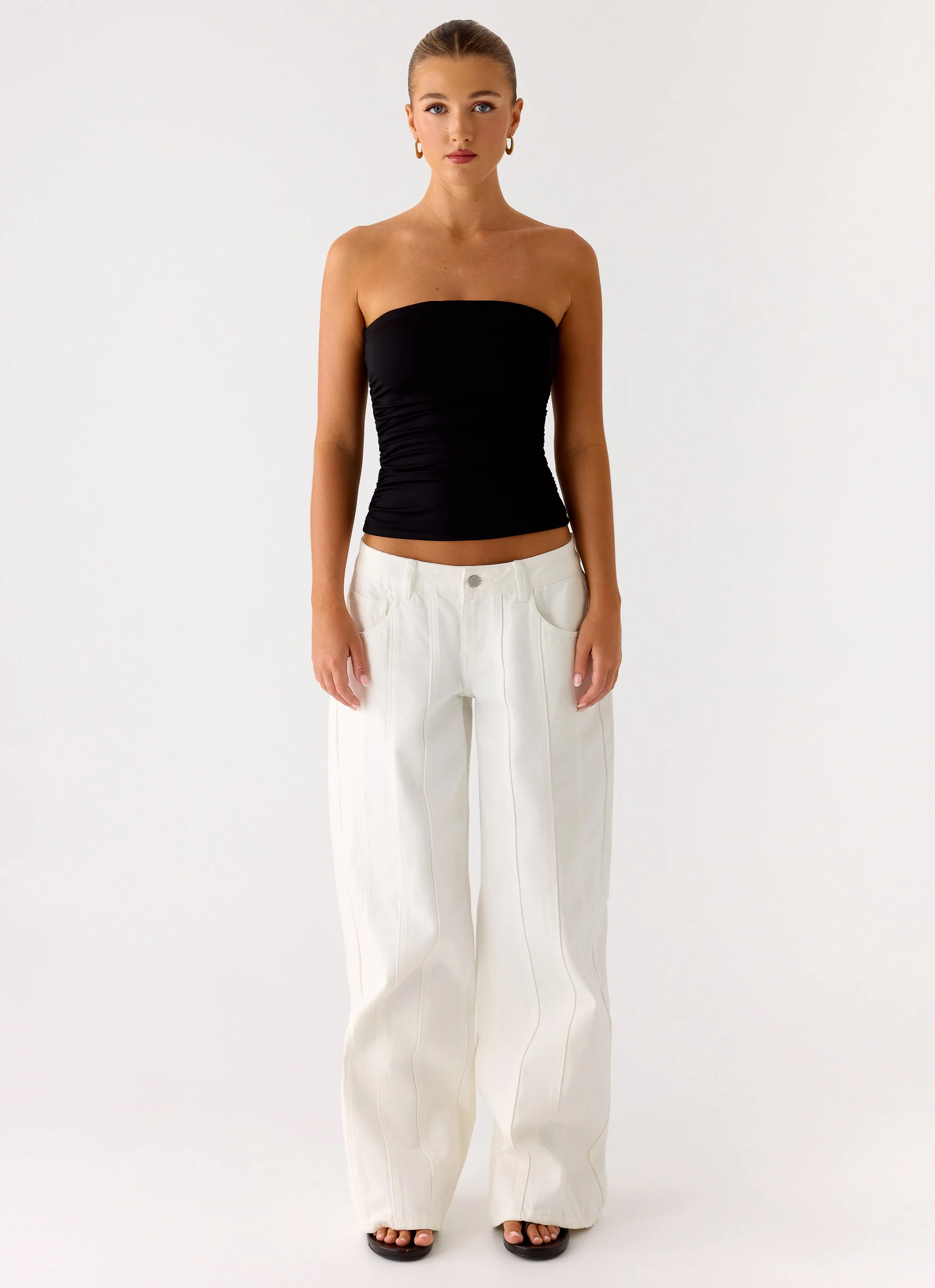 Adrienna Strapless Top - Black - Image 2
