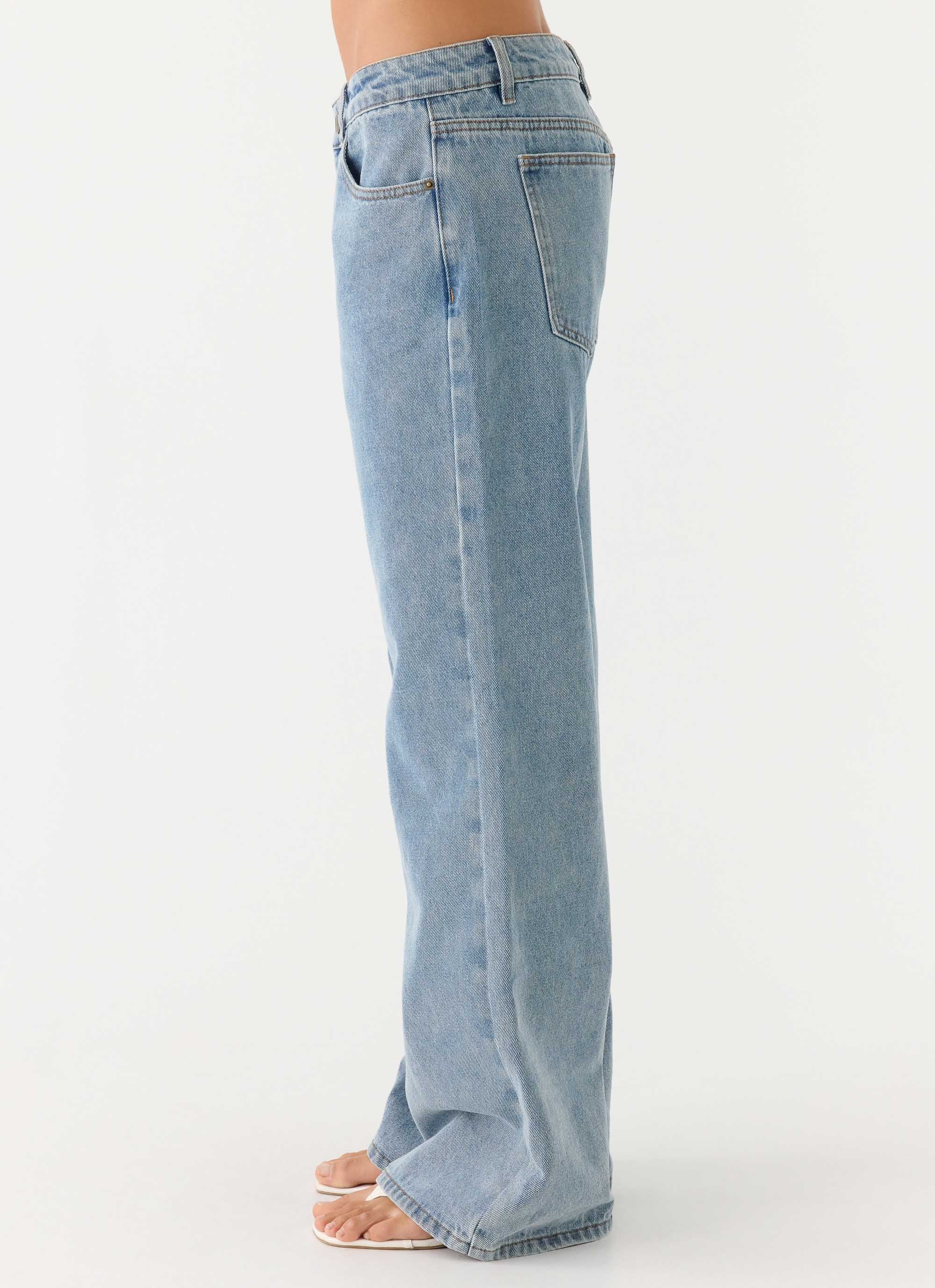 Aesha Low Rise Denim Jeans - Light Denim - Image 3