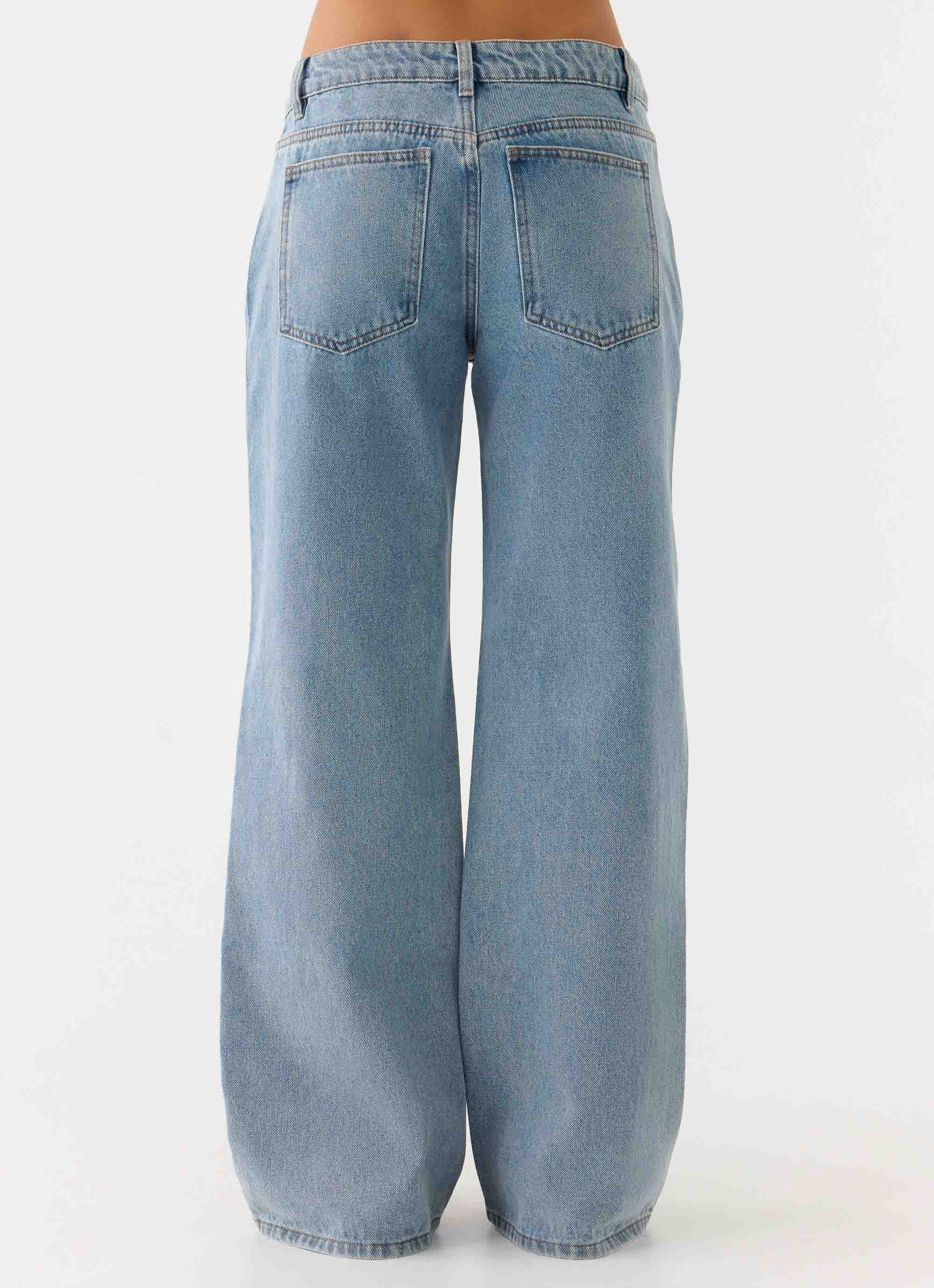 Aesha Low Rise Denim Jeans - Light Denim - Image 4