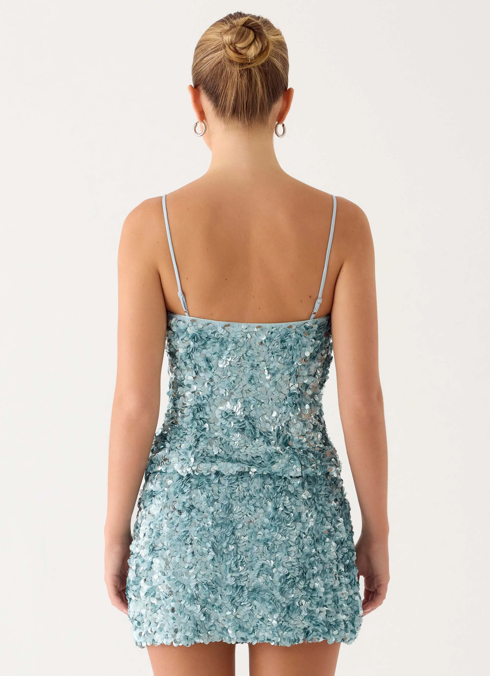 Alayna Sequin Mini Skirt - Aqua - Image 8