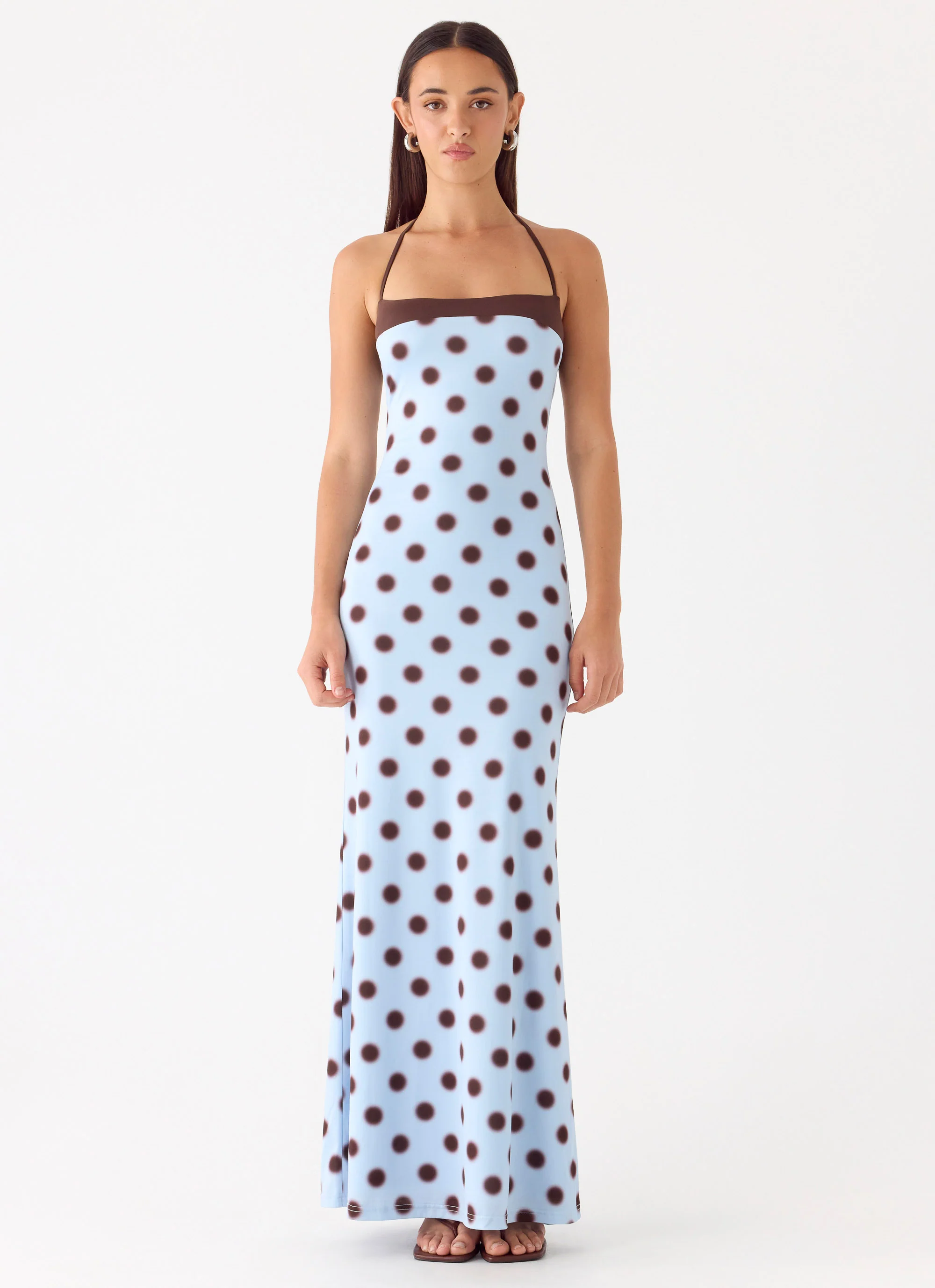 Alessandro Halter Maxi Dress - Blue Mocha Dot - Image 2