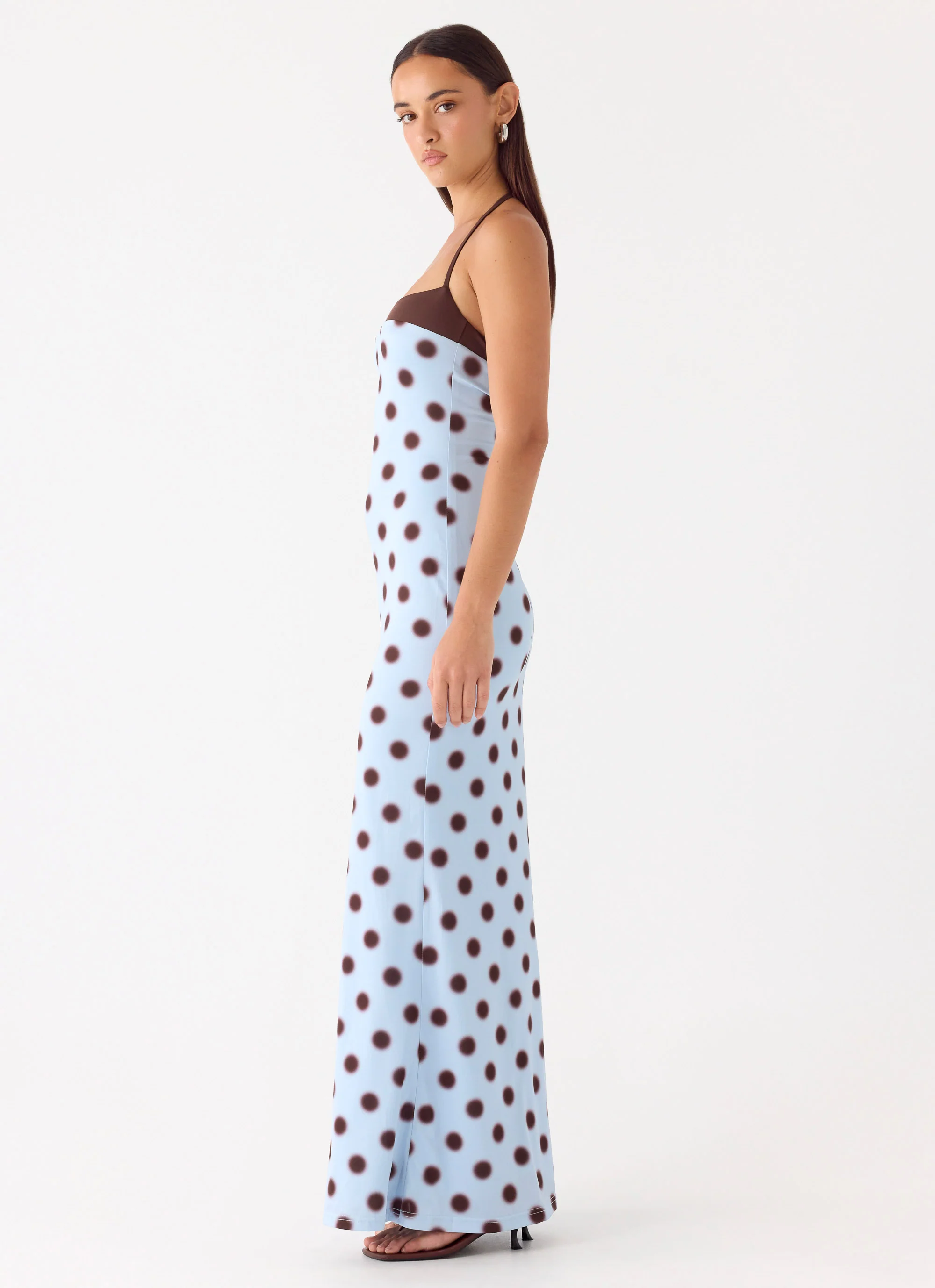 Alessandro Halter Maxi Dress - Blue Mocha Dot - Image 3