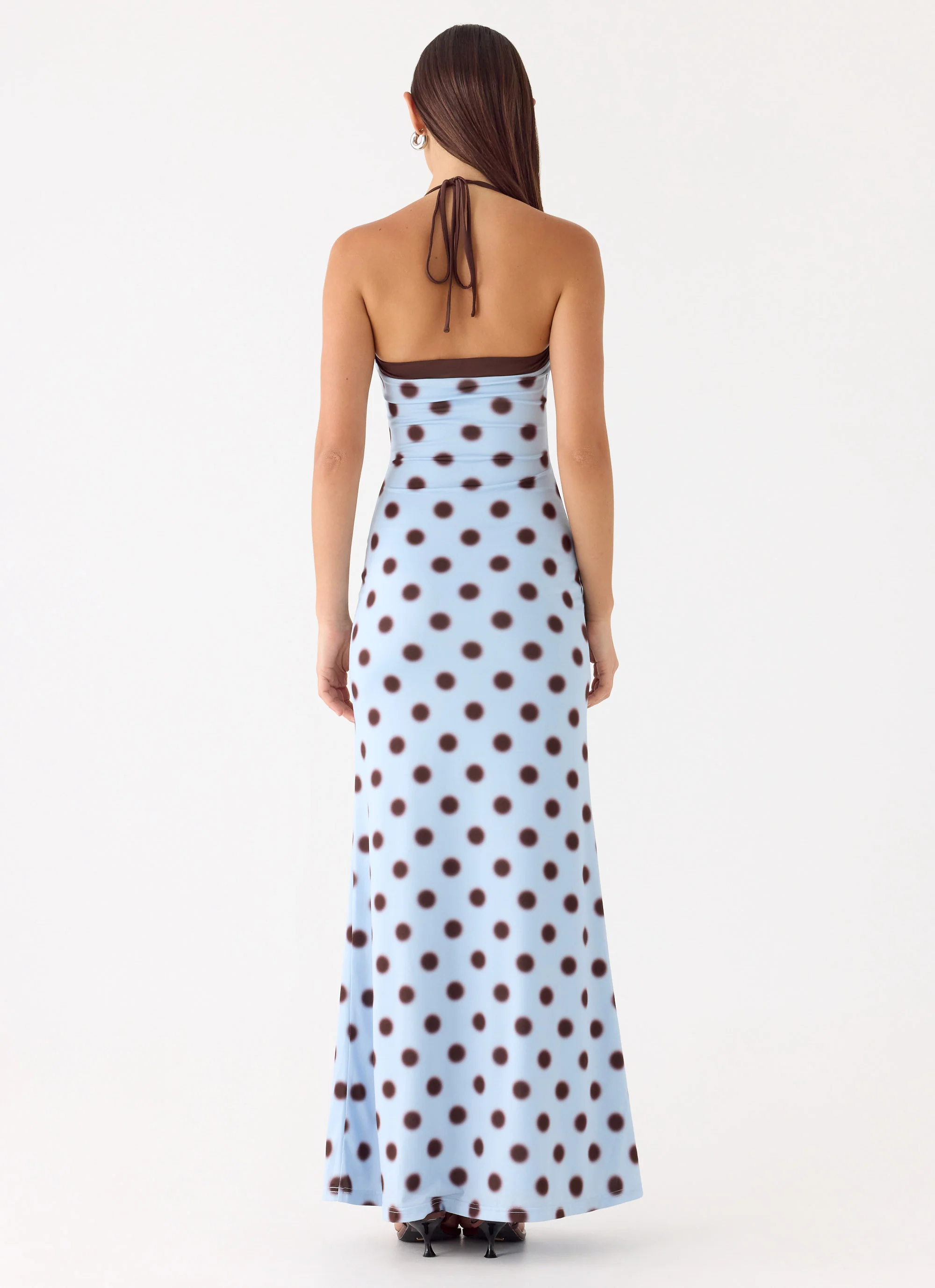 Alessandro Halter Maxi Dress - Blue Mocha Dot - Image 4