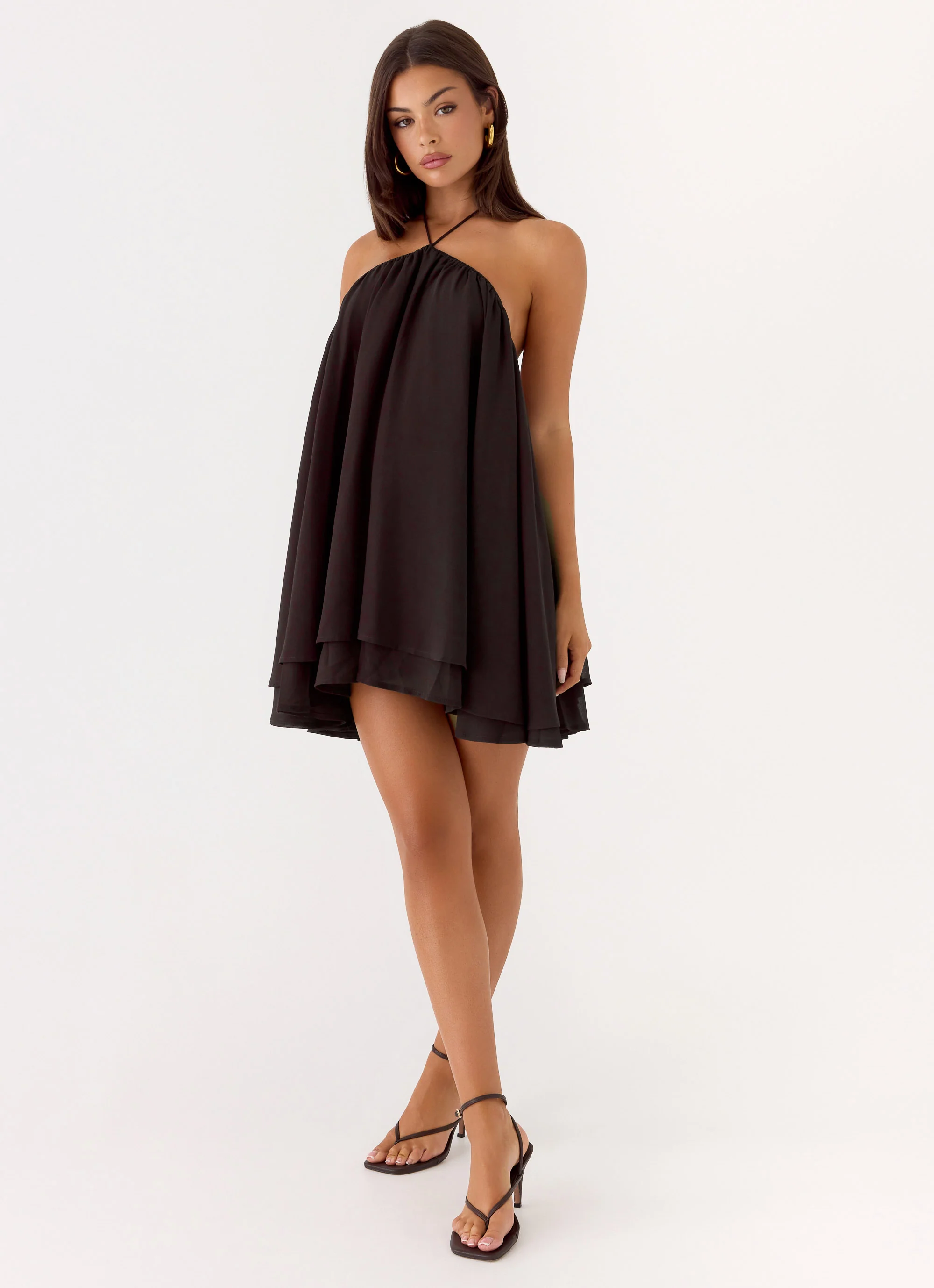 Alicelle Halter Mini Dress - Chocolate - Image 6