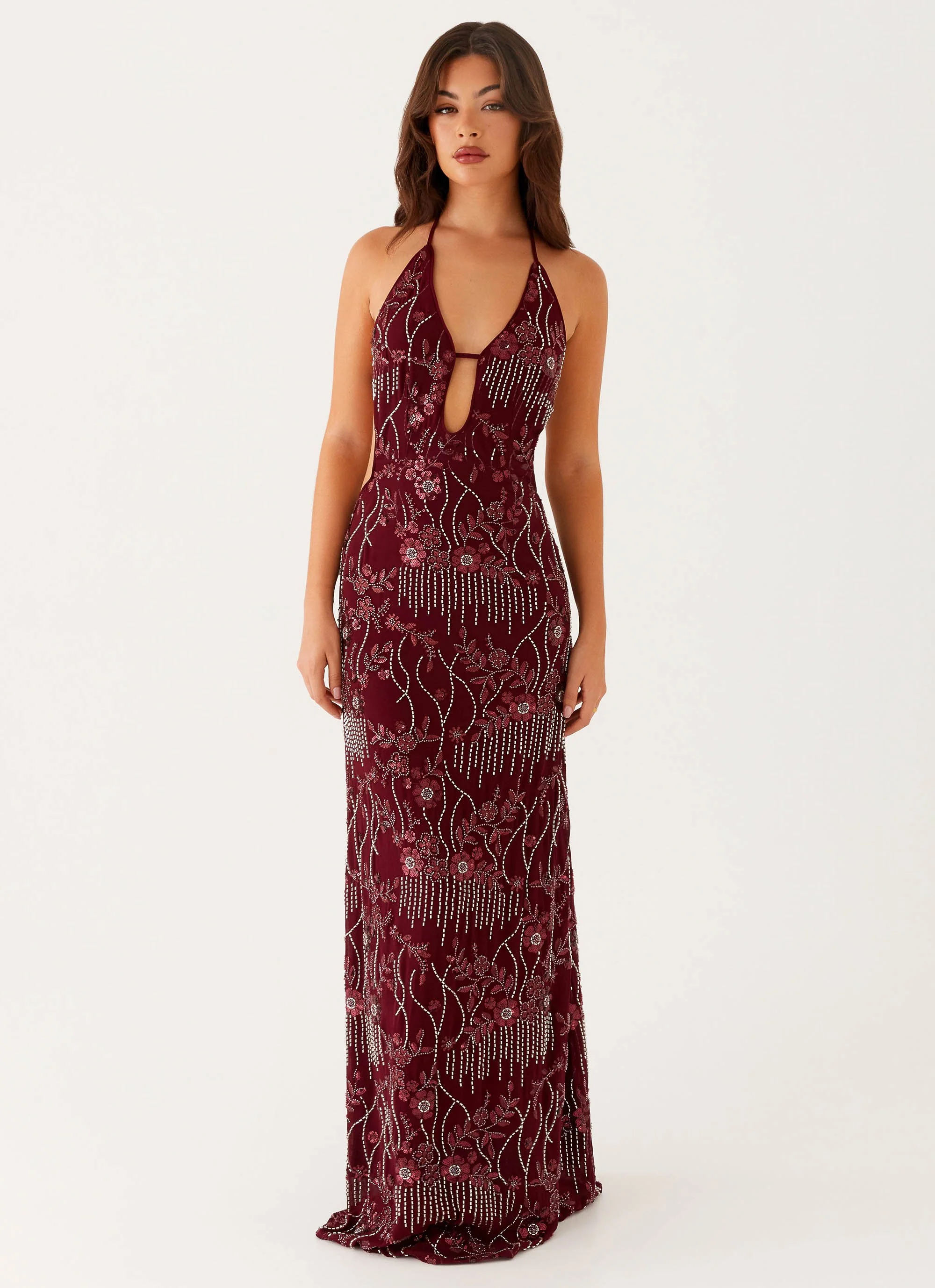 All For Love Maxi Dress - Burgundy - Image 3