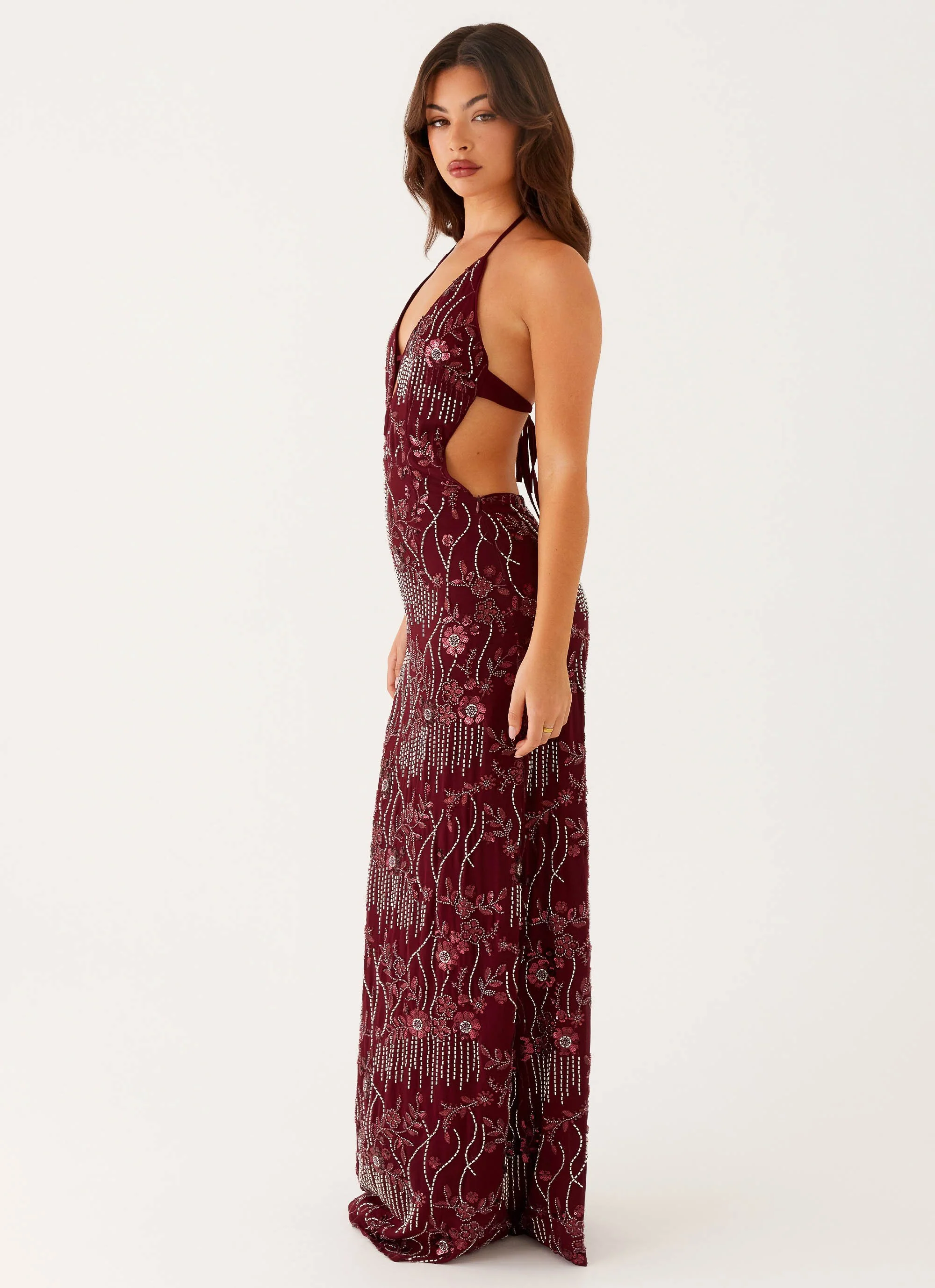 All For Love Maxi Dress - Burgundy - Image 4