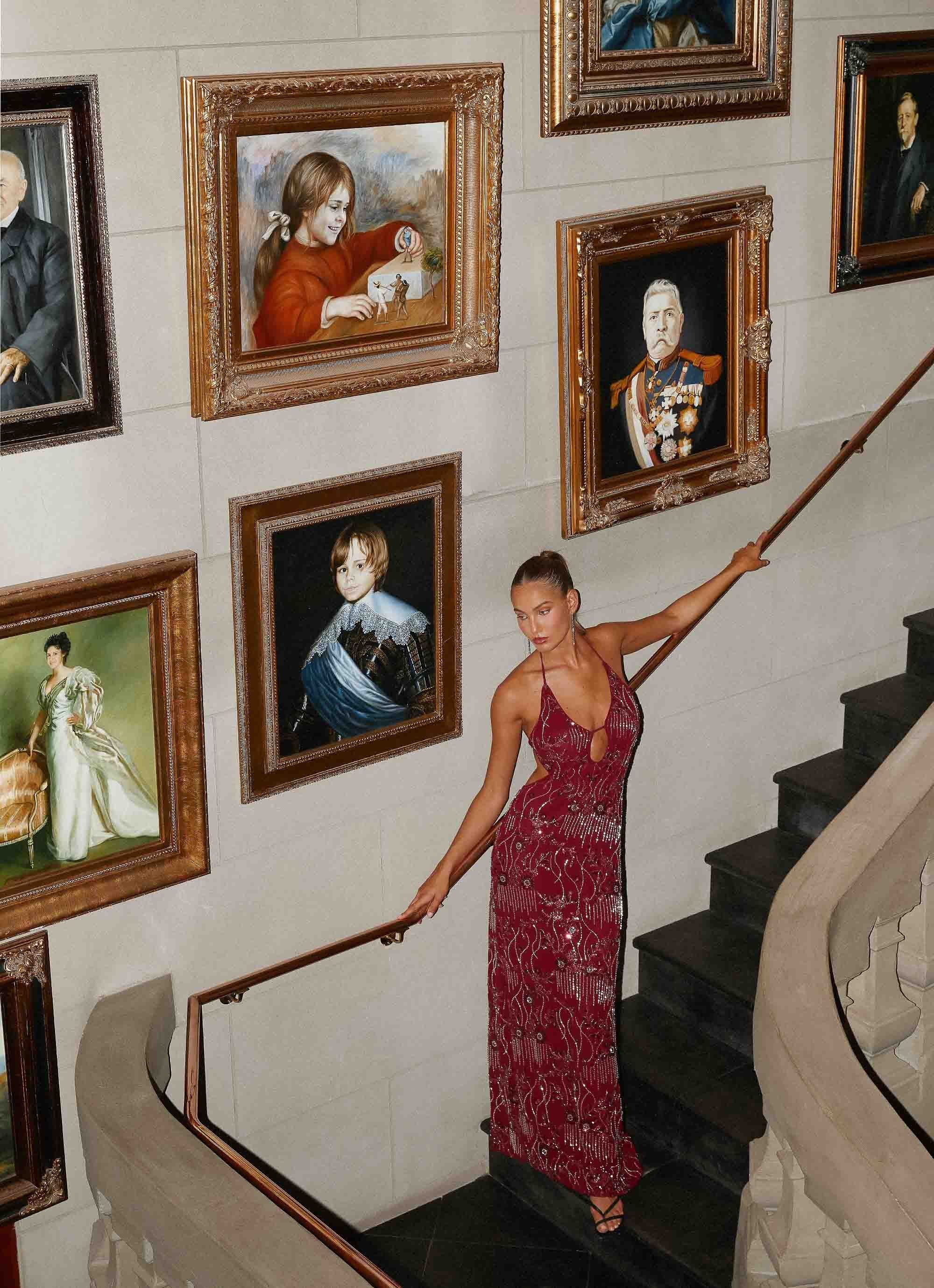 All For Love Maxi Dress - Burgundy - Image 8