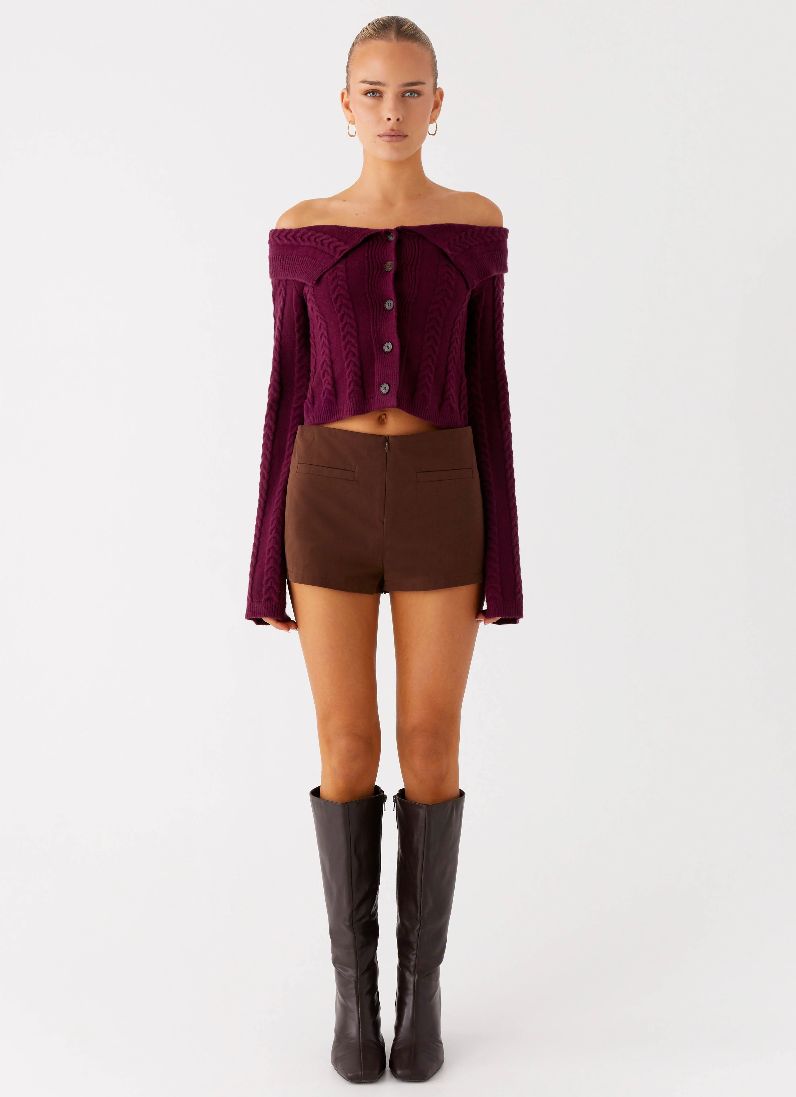 All Hours Cable Knit - Plum - Image 2