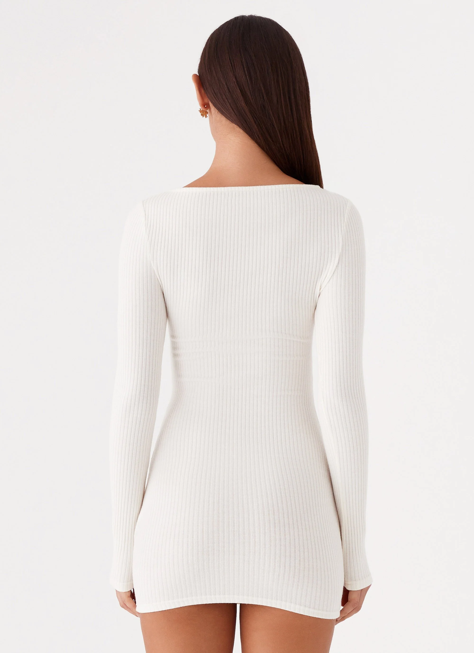 Allie Knit Mini Dress - Ivory - Image 4