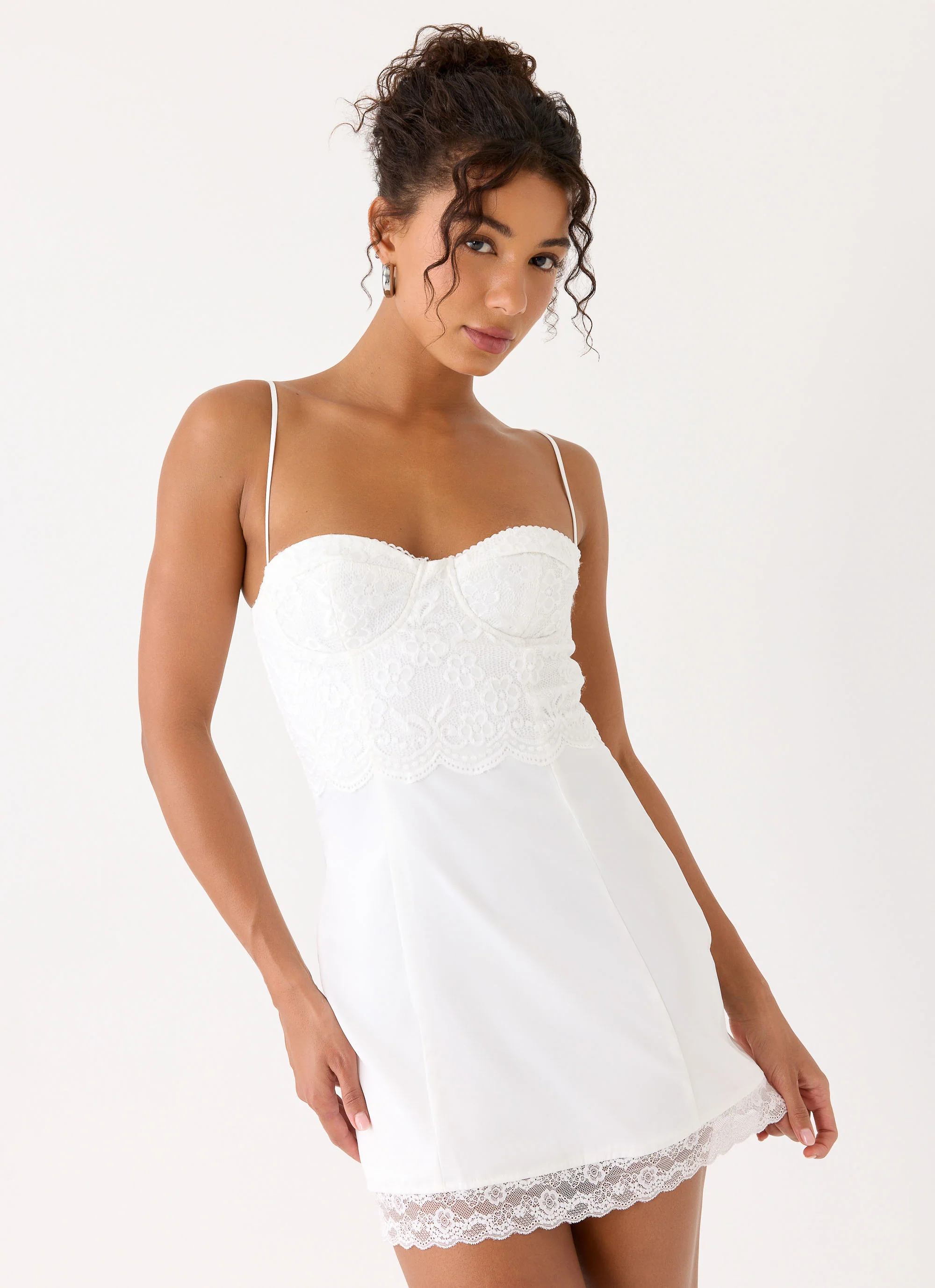 Aloura Lace Mini Dress - White - Image 6