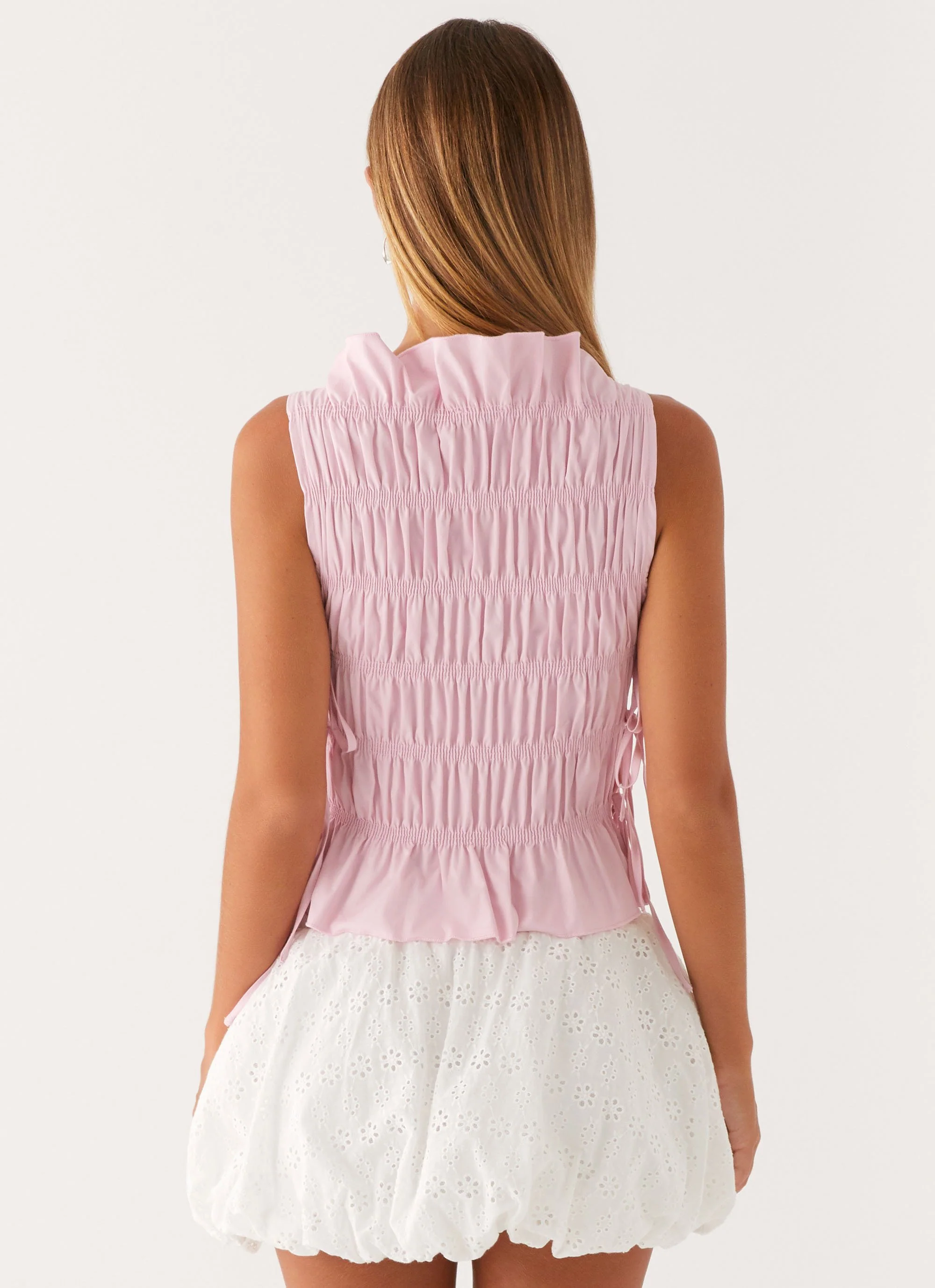 Alysa Shirred Top - Pink - Image 4