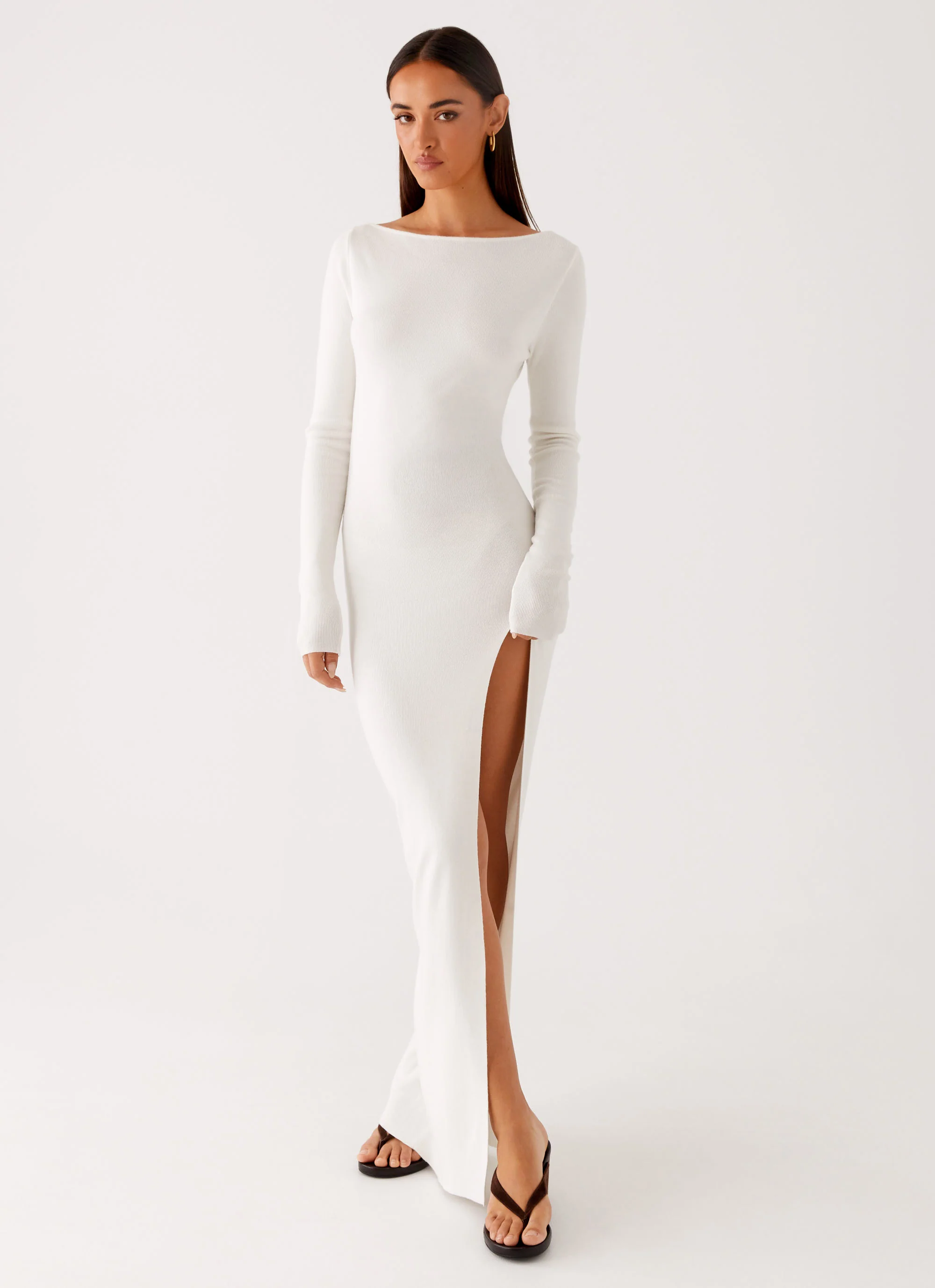 Amalfi Knit Maxi Dress - White - Image 4