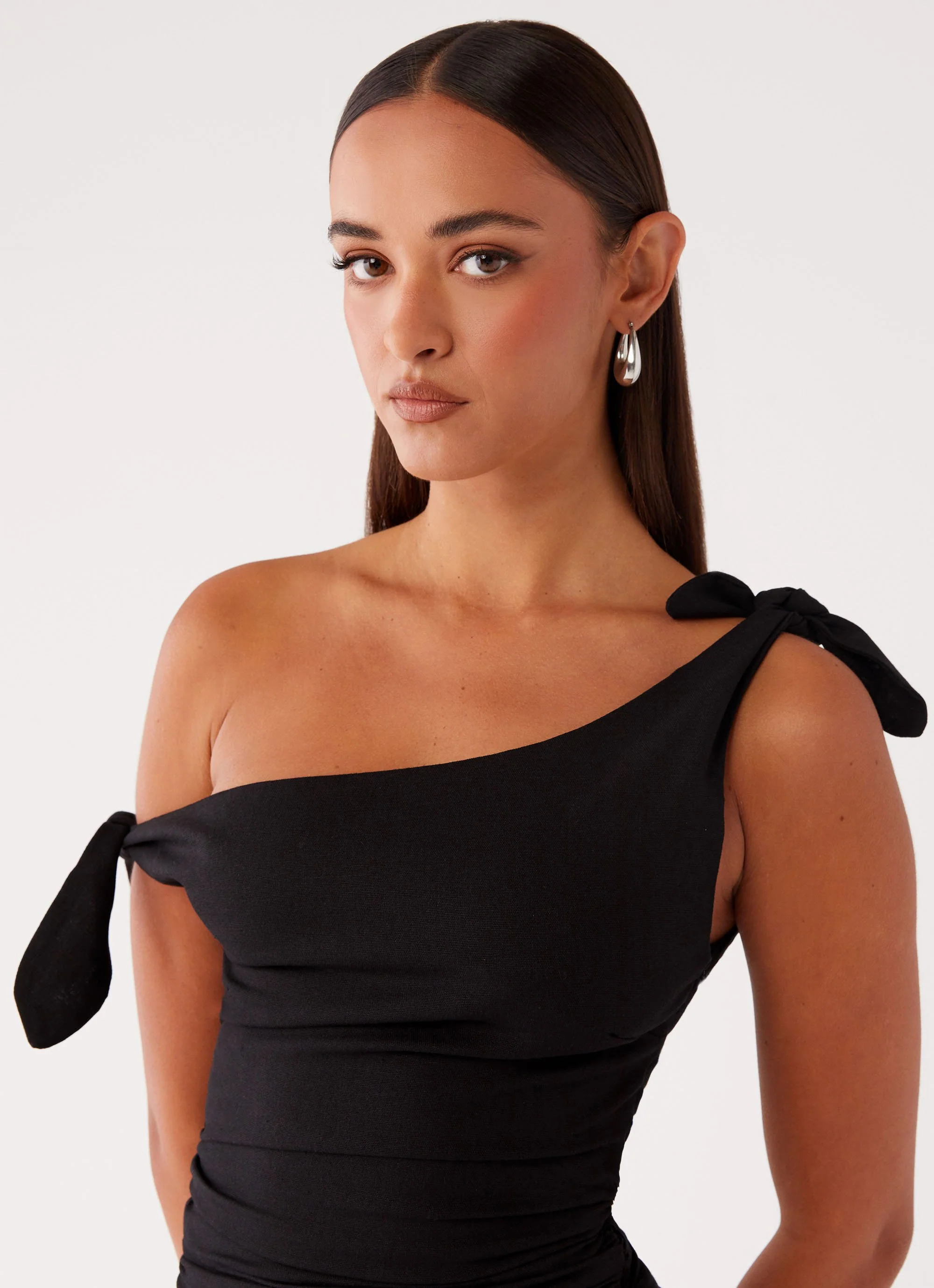 Amazonia Linen Mini Dress - Black - Image 6