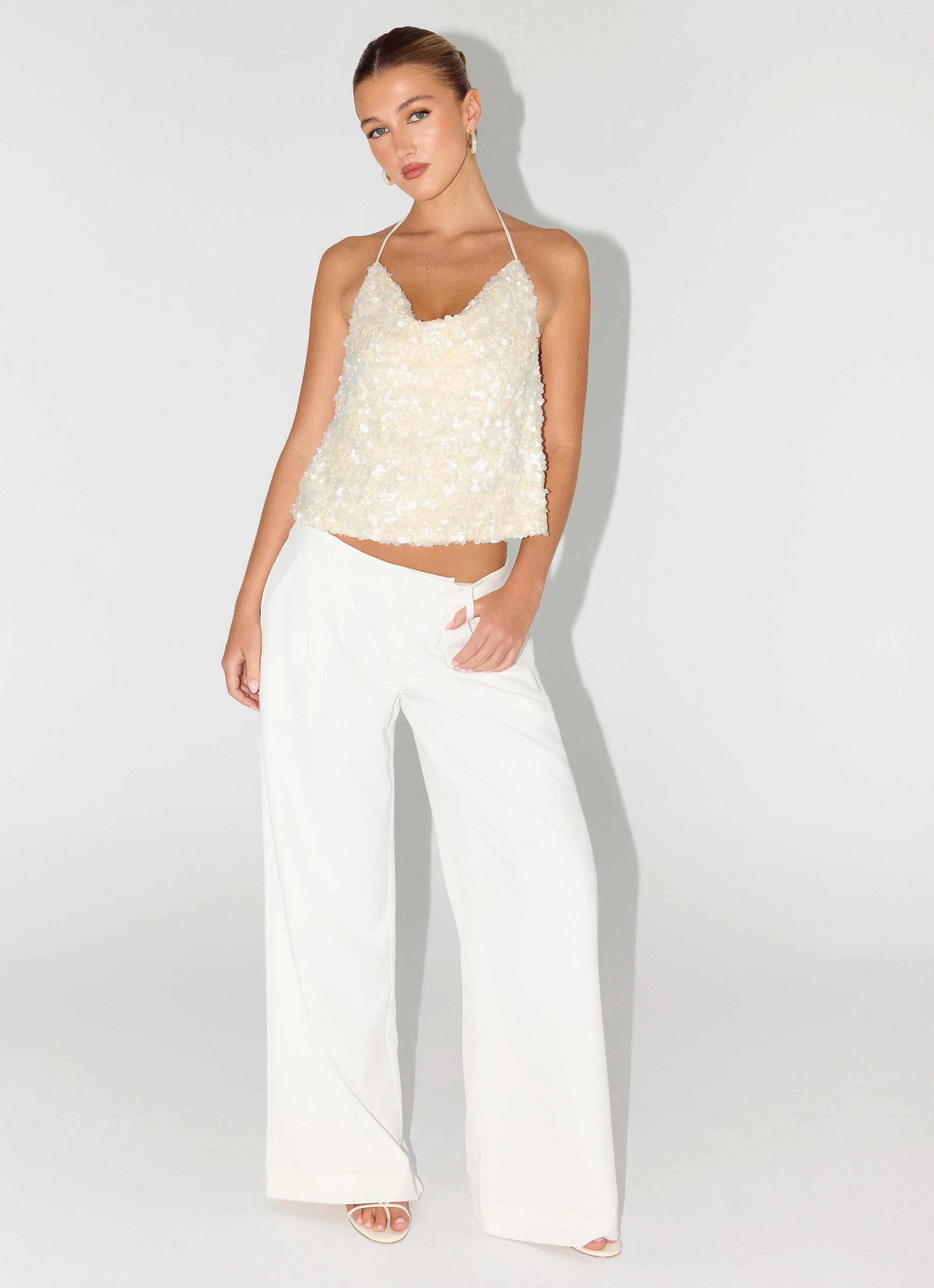 Amelita Sequin Top - Ivory - Image 5