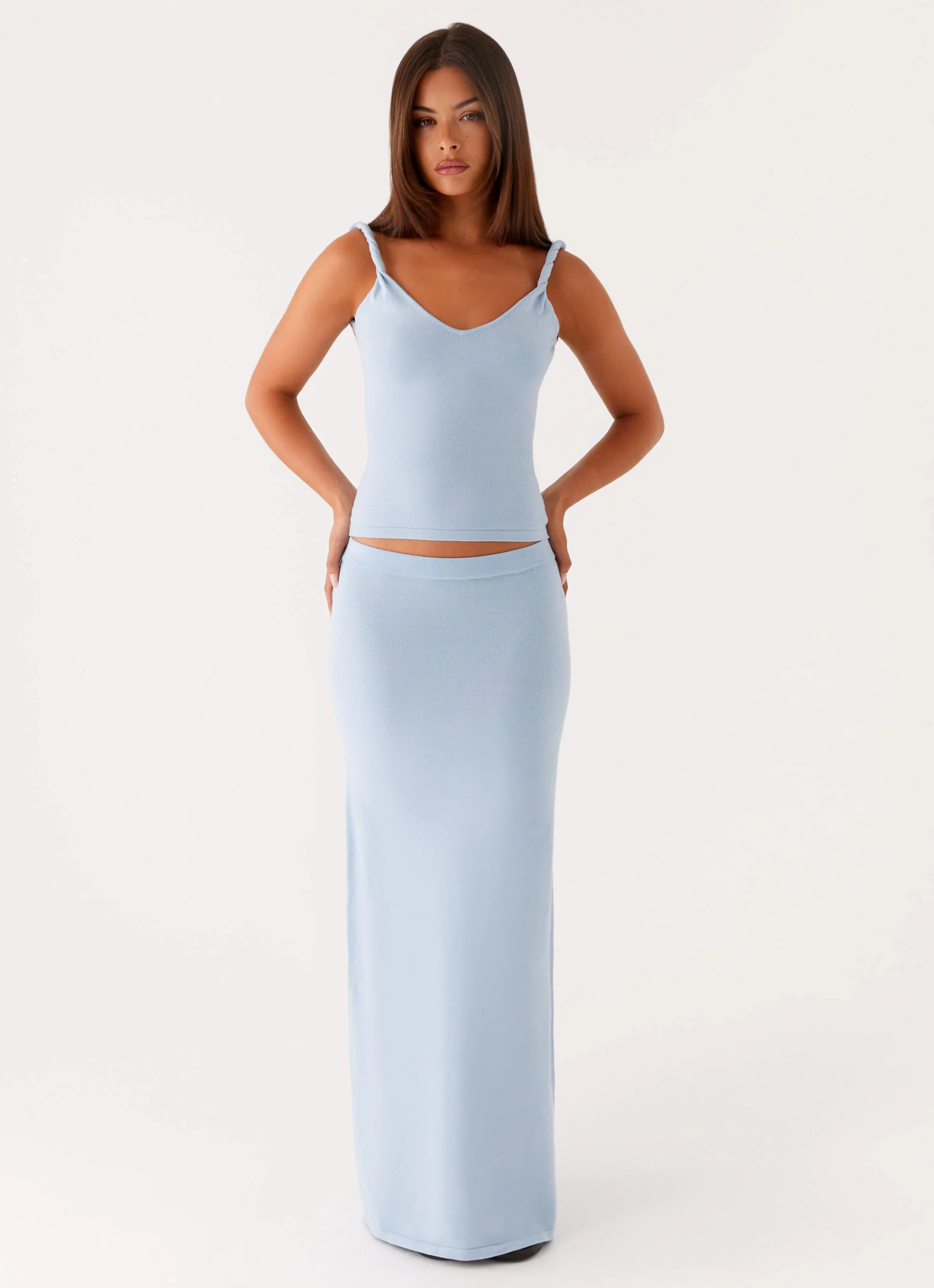 Anastasia Knit Maxi Skirt - Blue - Image 5