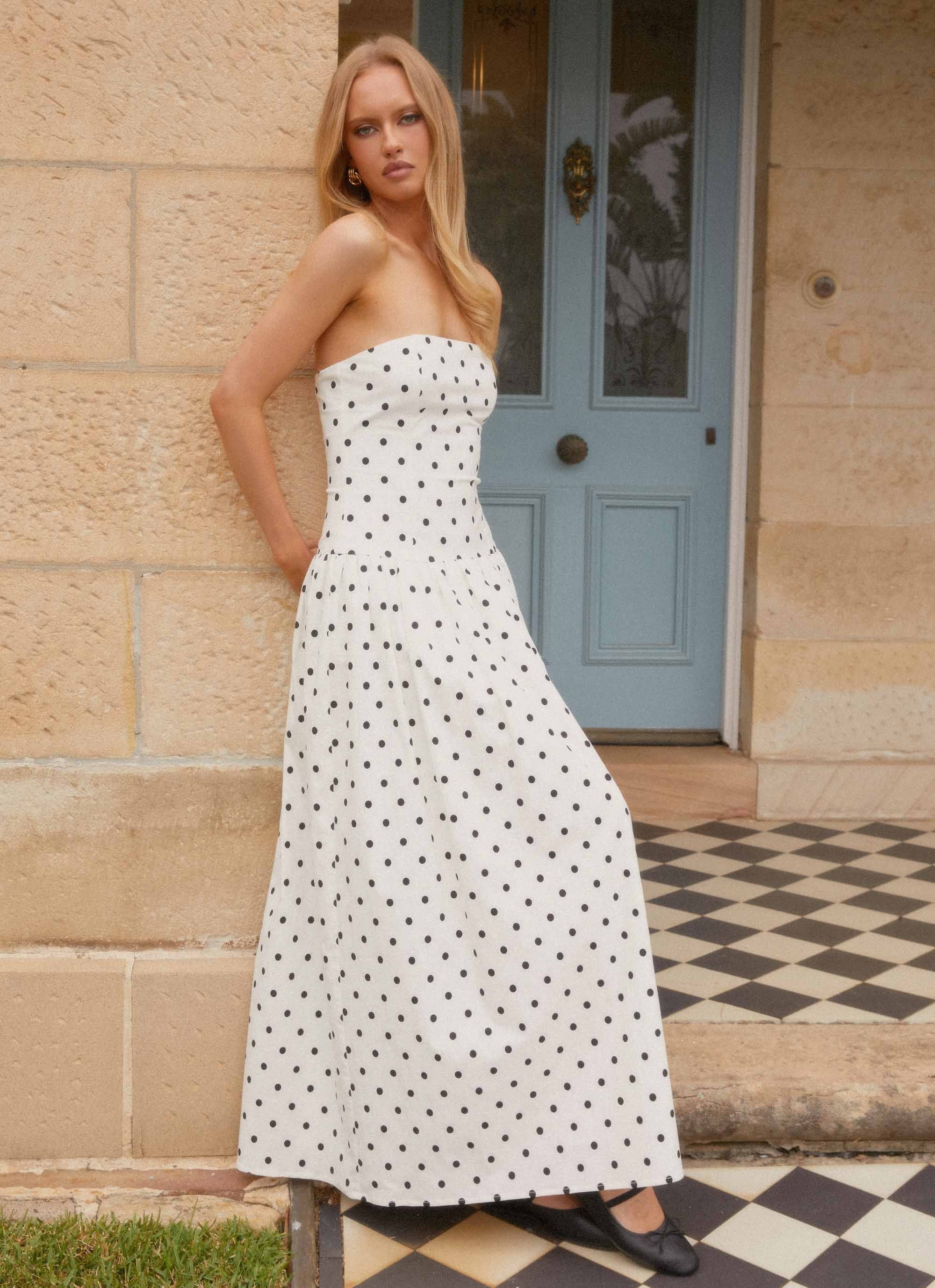 Andorra Maxi Dress - White Polkadot - Image 7