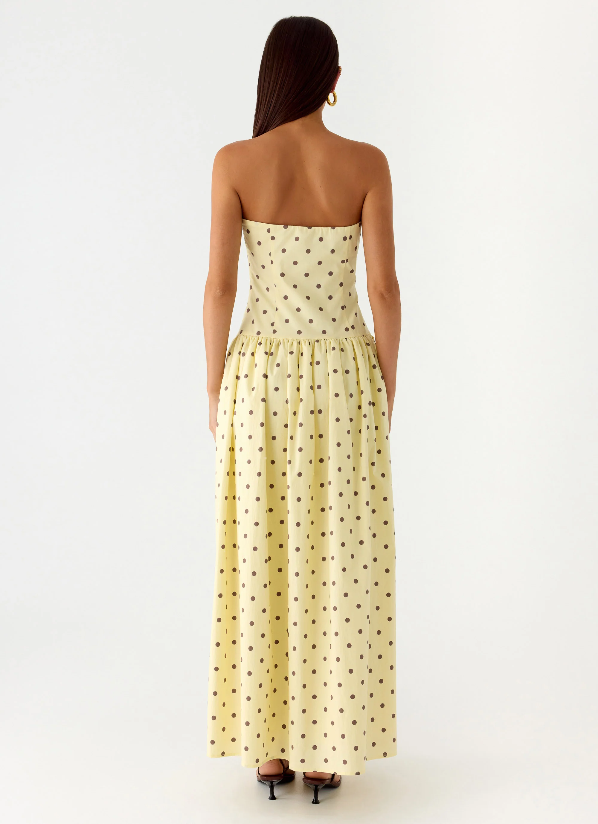 Andorra Maxi Dress - Yellow Polkadot - Image 2
