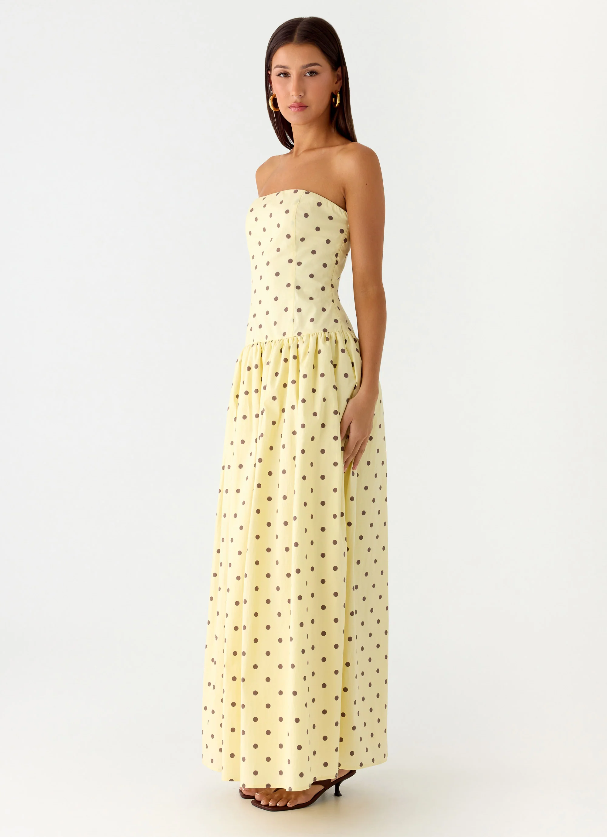 Andorra Maxi Dress - Yellow Polkadot - Image 3