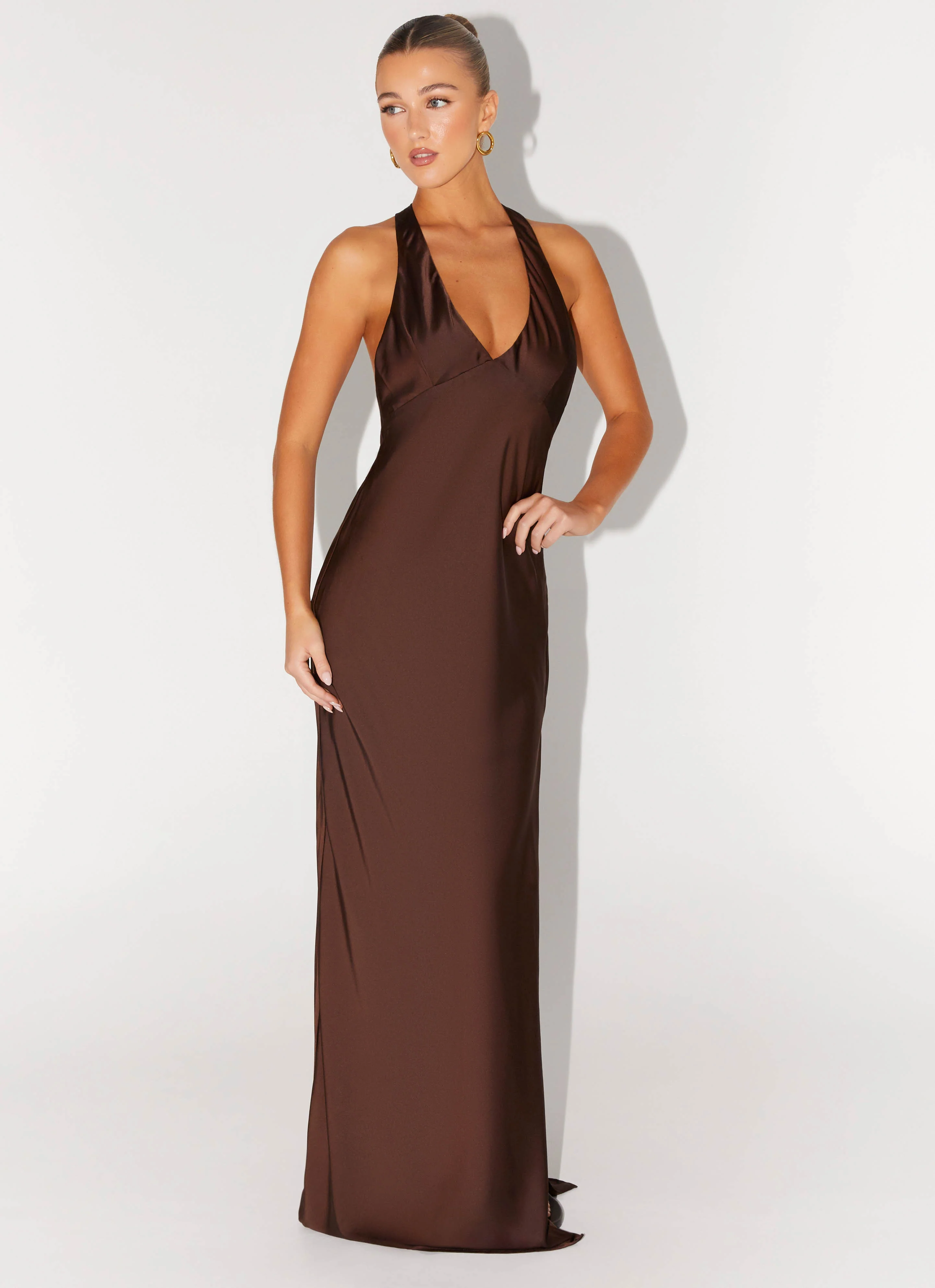 Angie Maxi Dress - Chocolate - Image 4