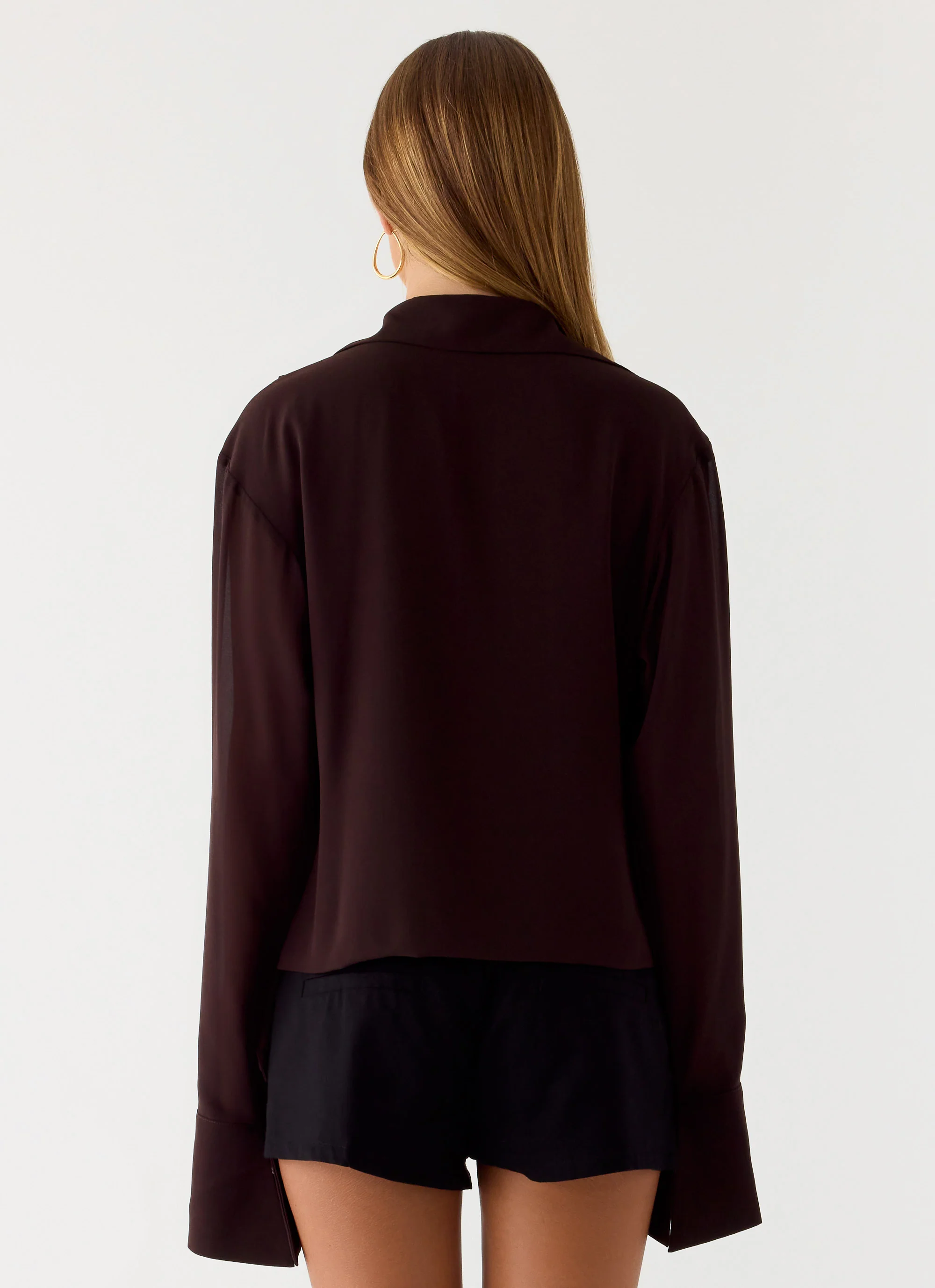 Annah Wrap Shirt - Chocolate - Image 4
