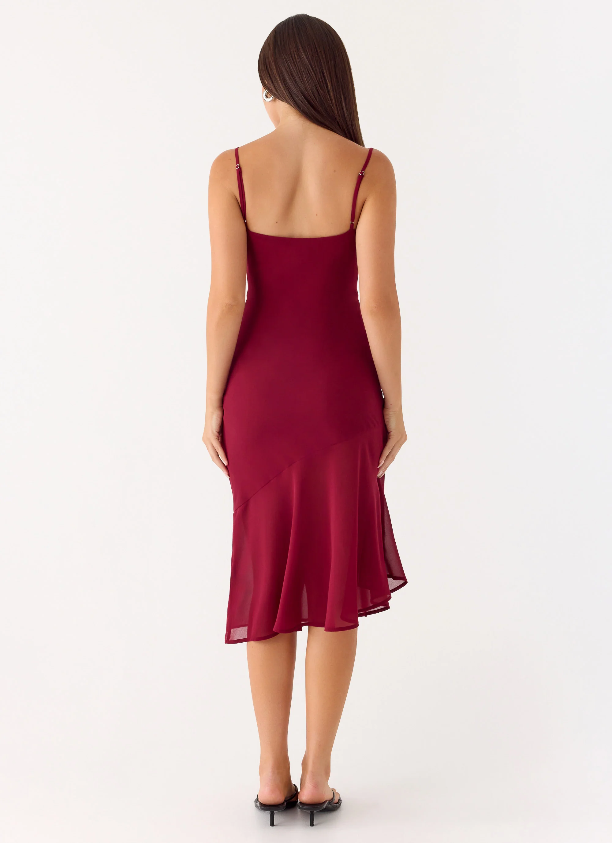 Anne Midi Dress - Deep Red - Image 3