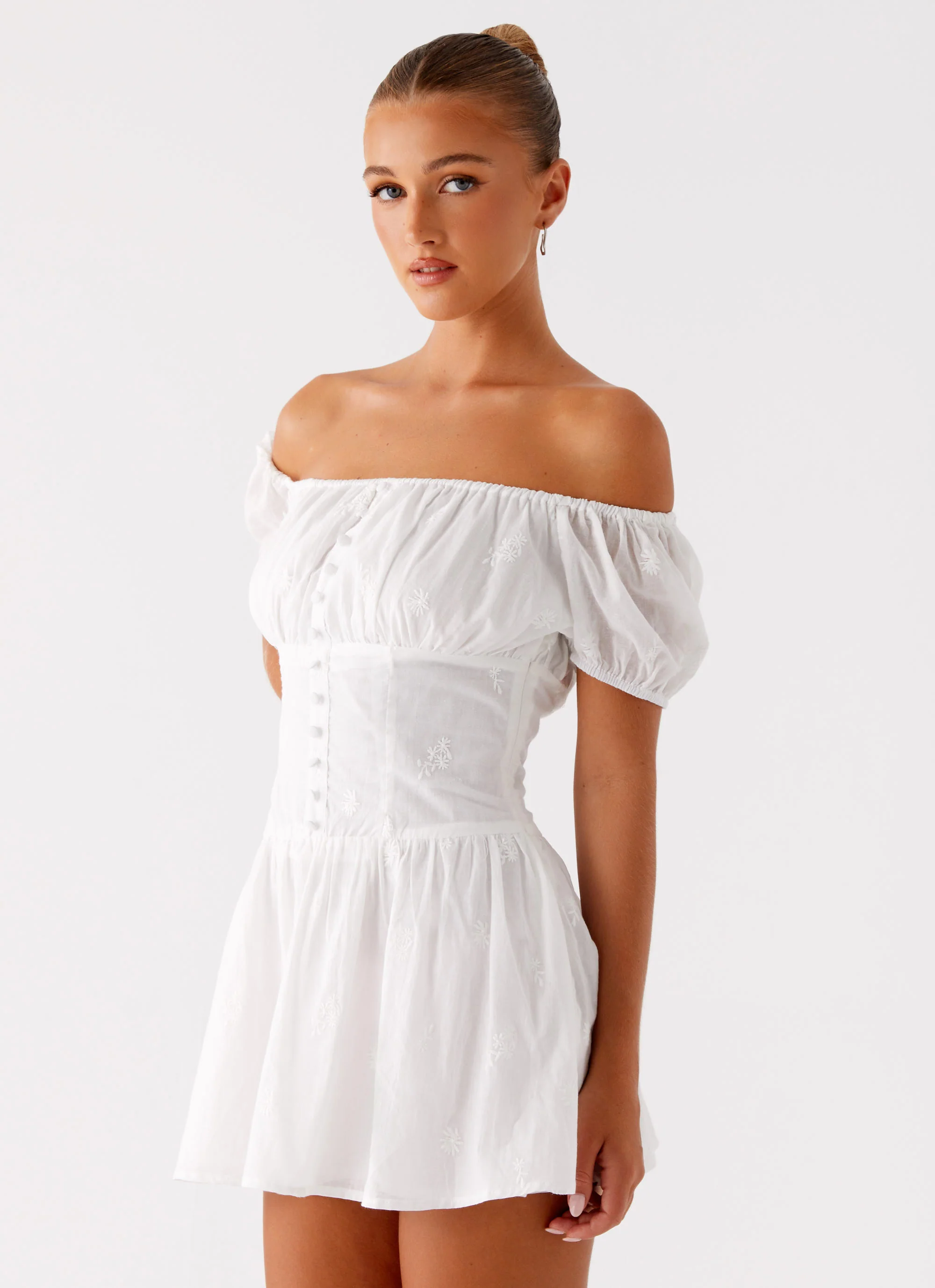 Anthem Cotton Mini Dress - Ivory - Image 5