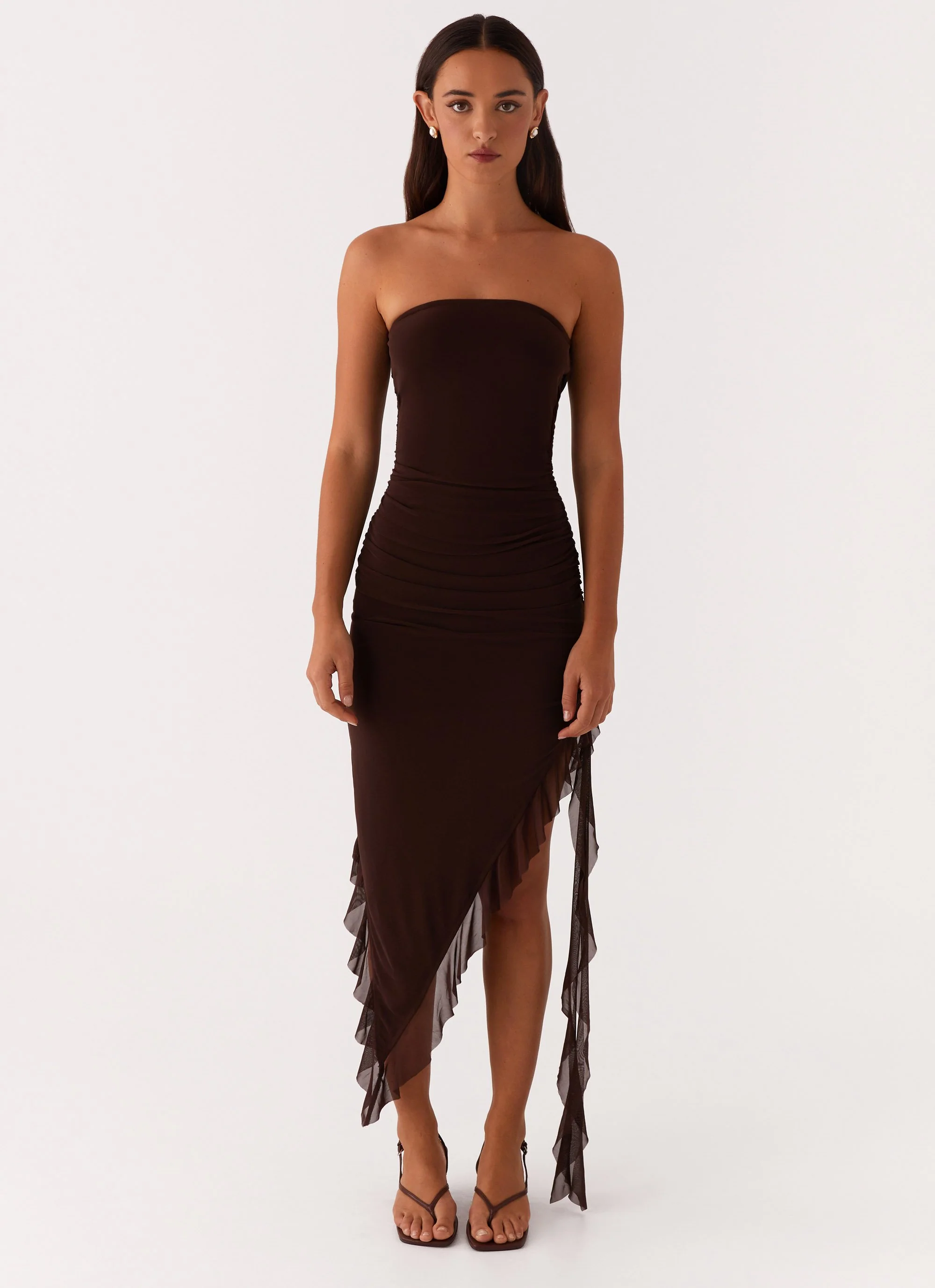 Aoife Midi Dress - Brown - Image 3