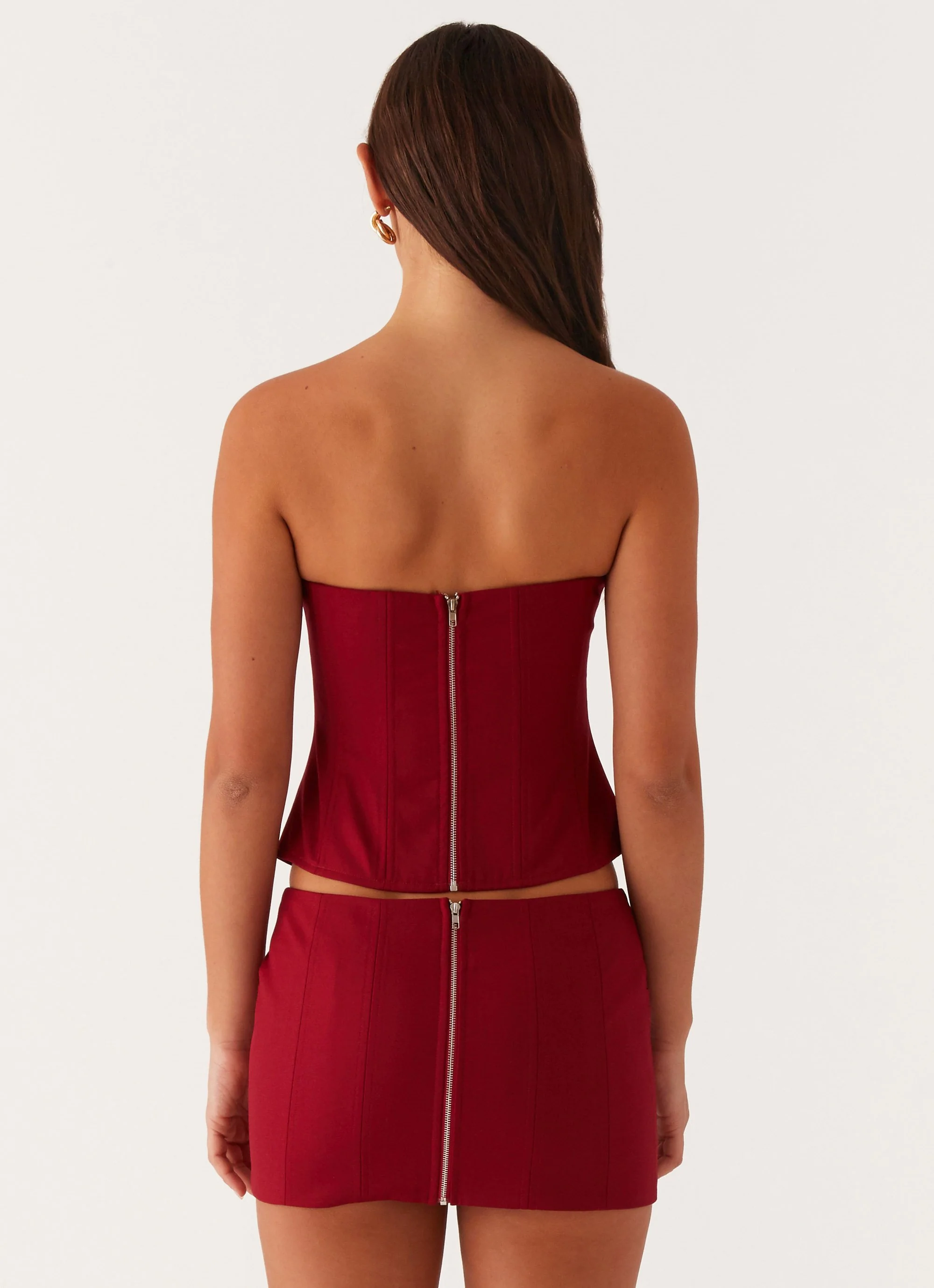 Armelle Corset Top - Maroon - Image 4
