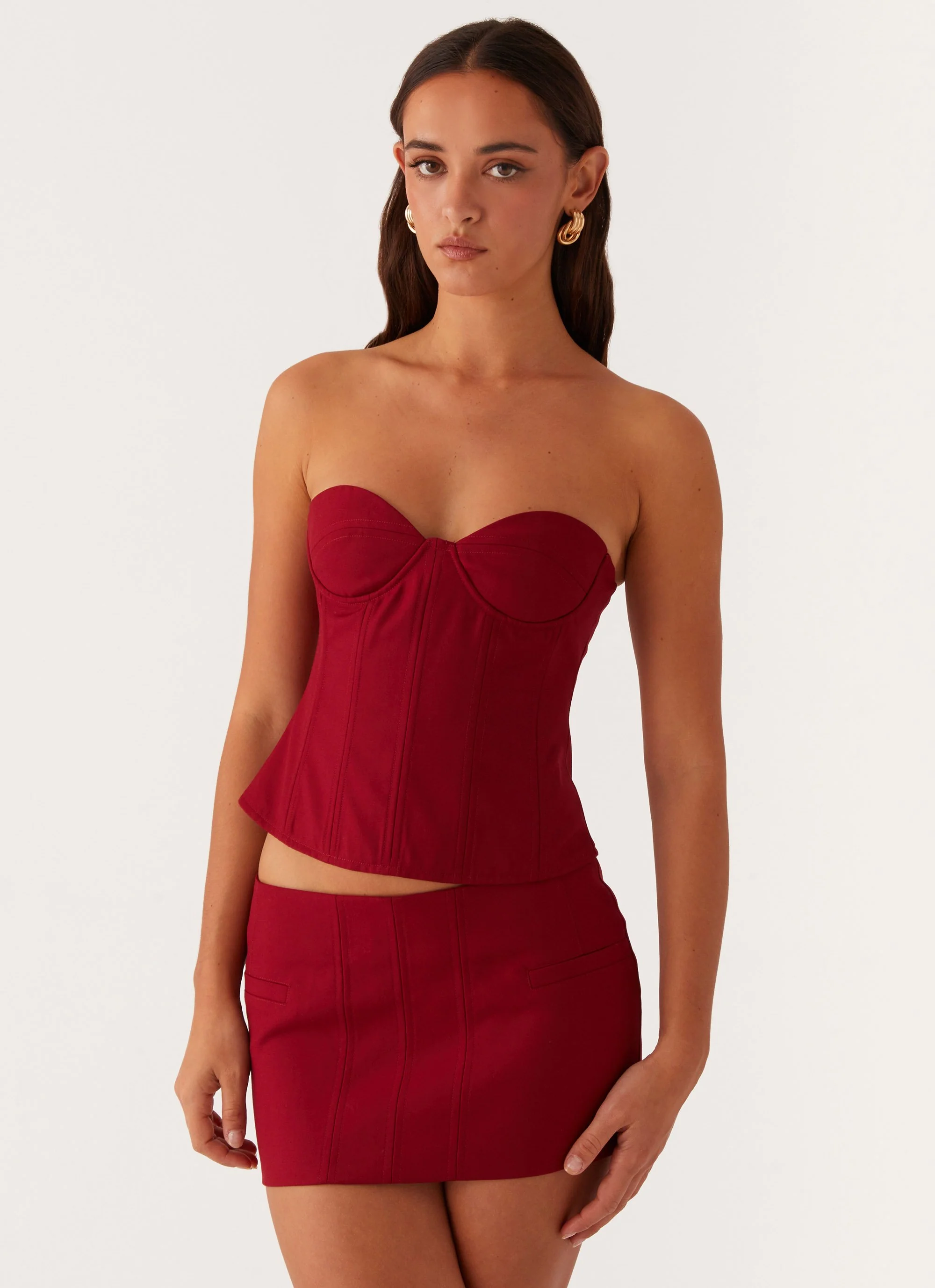 Armelle Corset Top - Maroon - Image 5