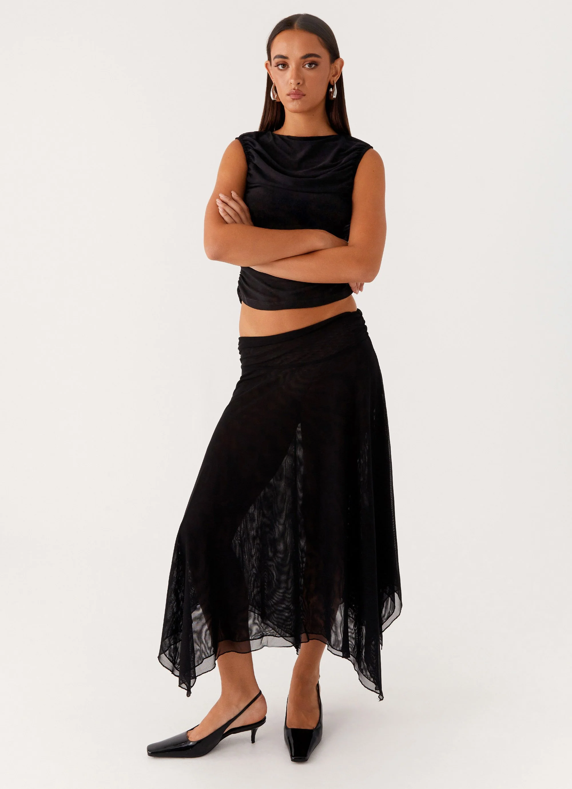 Arwen Midi Skirt - Black - Image 6