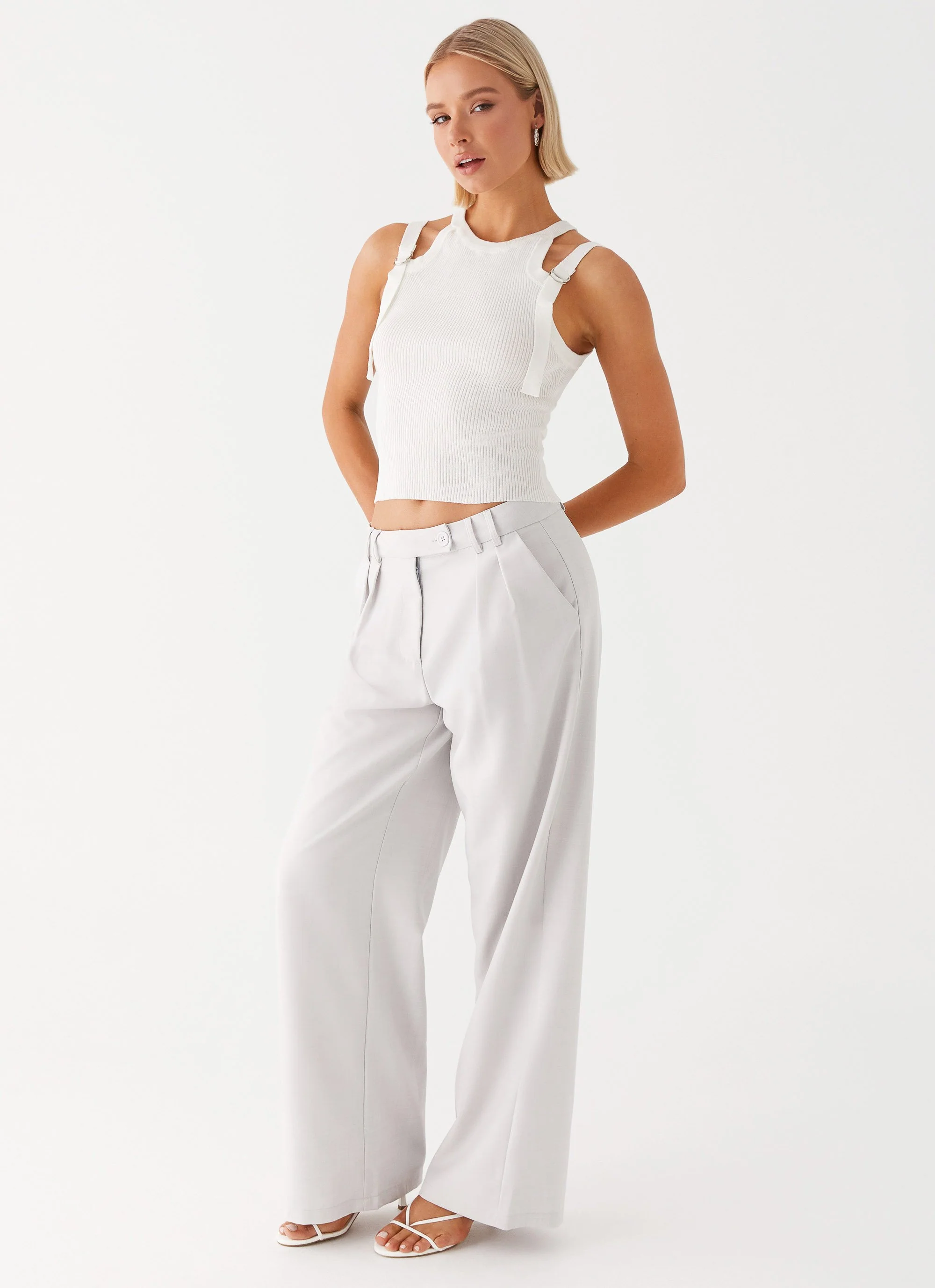 Asha Low Rise Pants - Ivory - Image 6