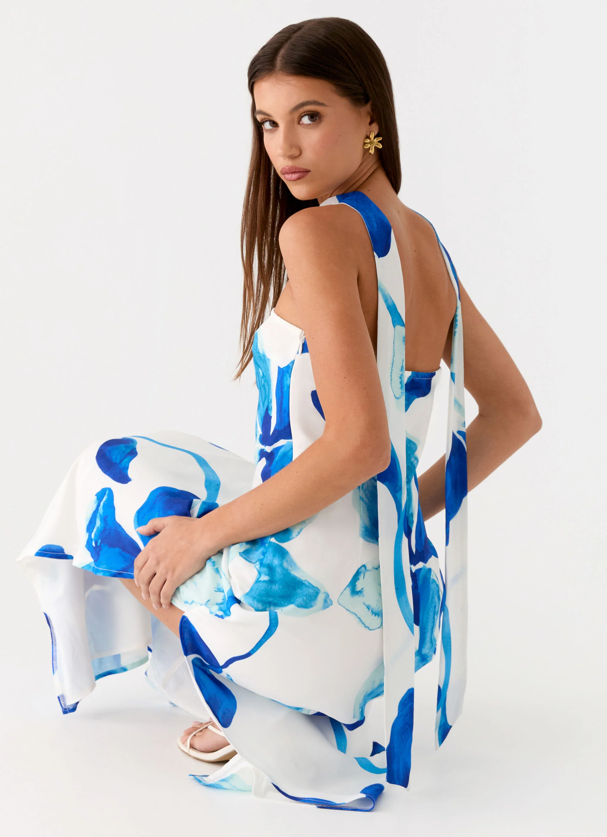 Ashelle Chiffon Maxi Dress - Cerulean Bloom - Image 6