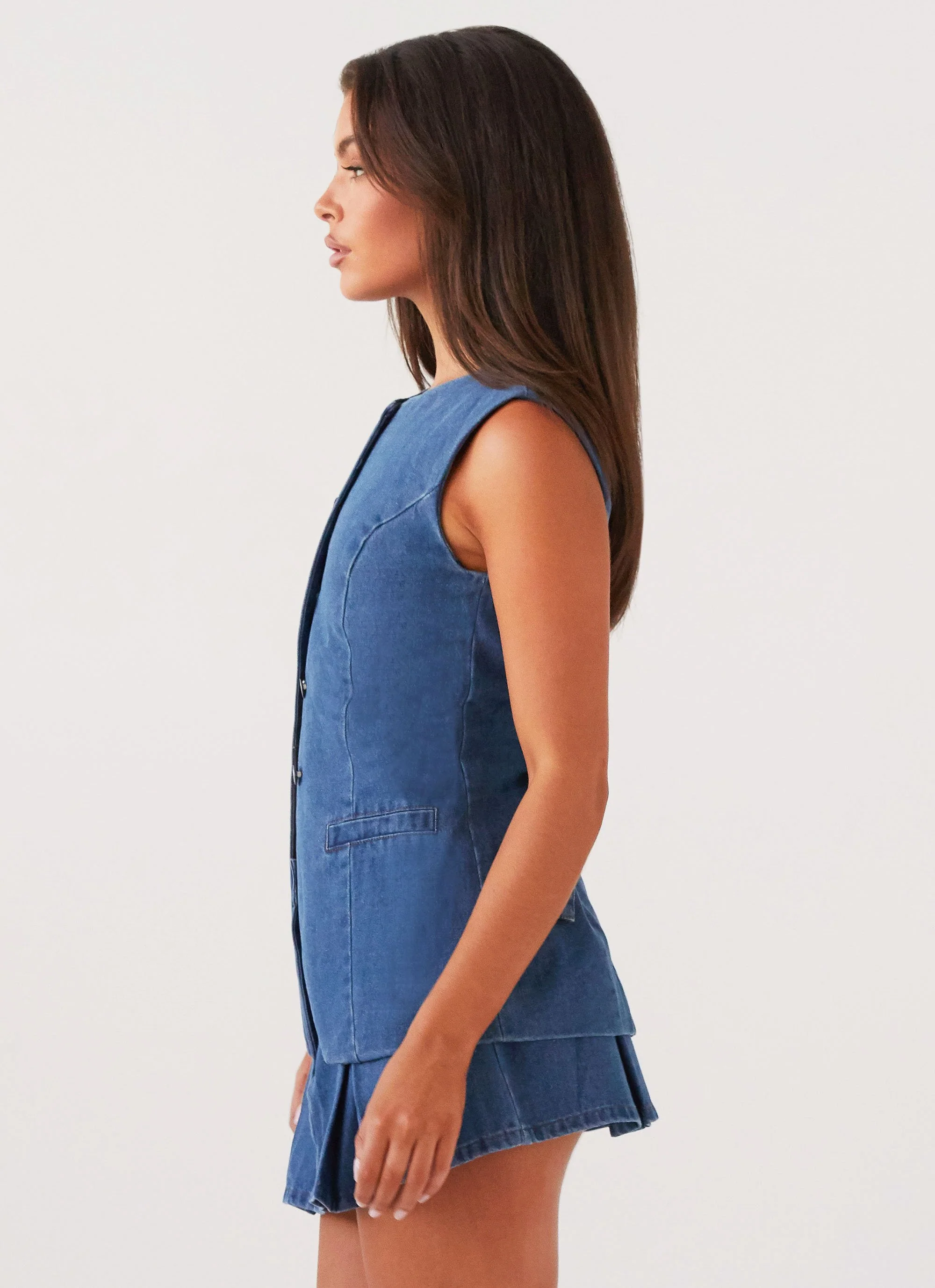 Ashlyn Denim Mini Skirt - Indigo - Image 3
