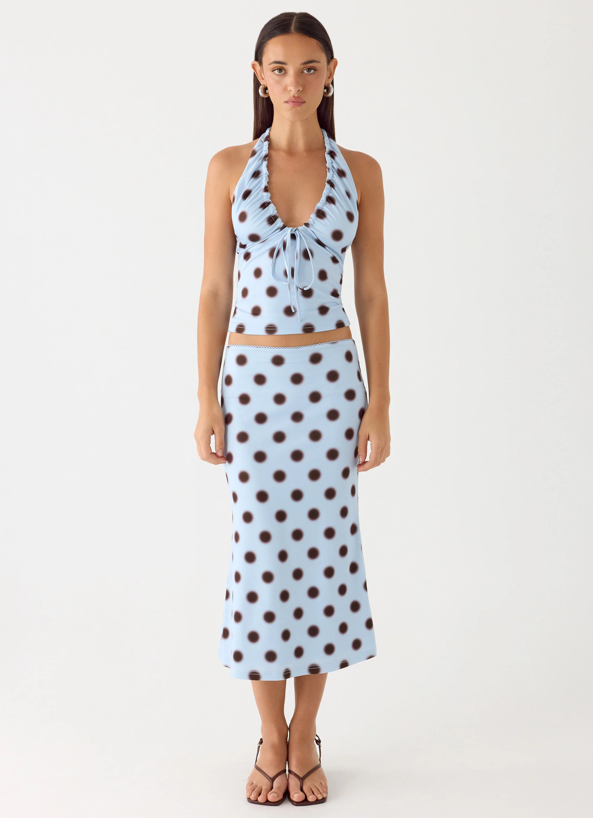 Ask You Twice Top - Blue Mocha Dot - Image 4