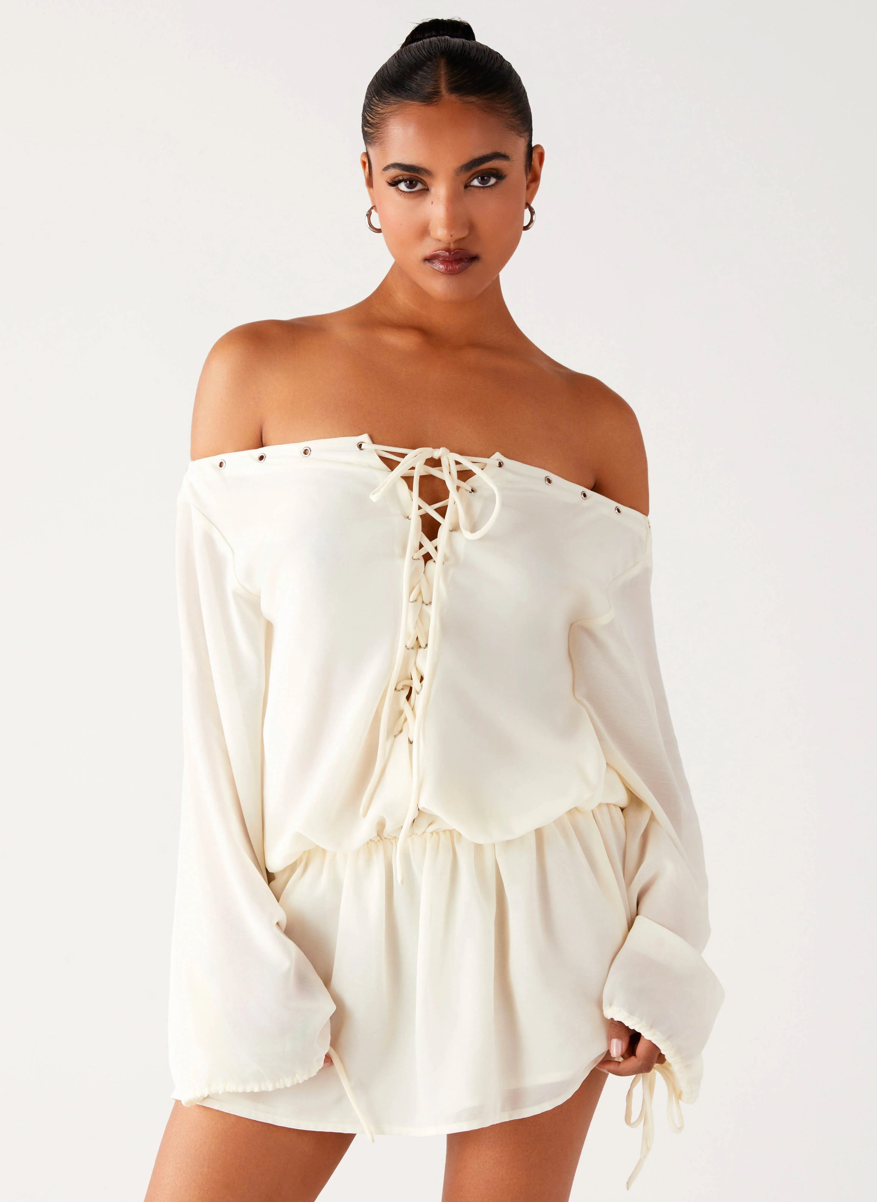 Astaria Mini Dress - Ivory - Image 5