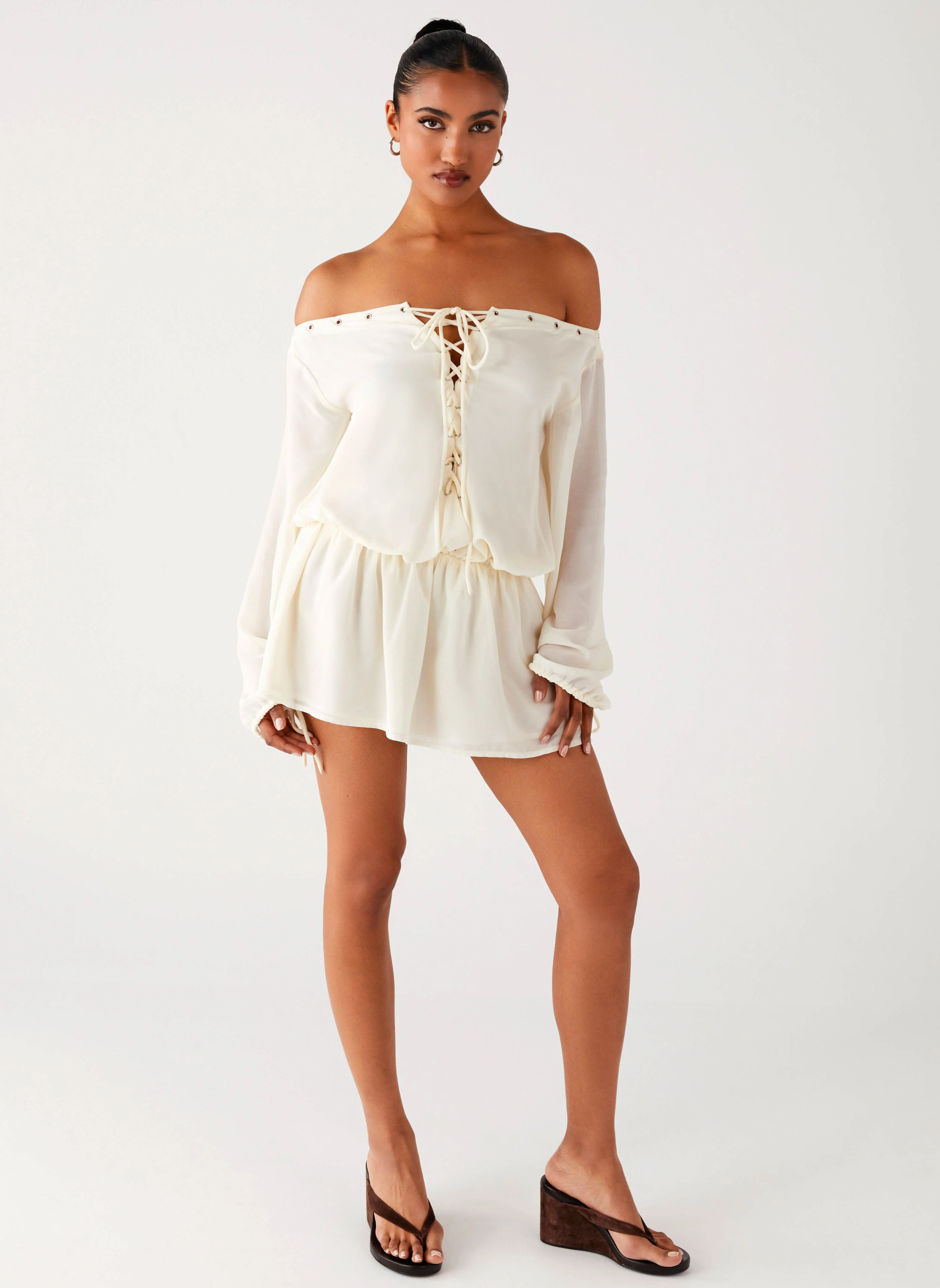 Astaria Mini Dress - Ivory - Image 6