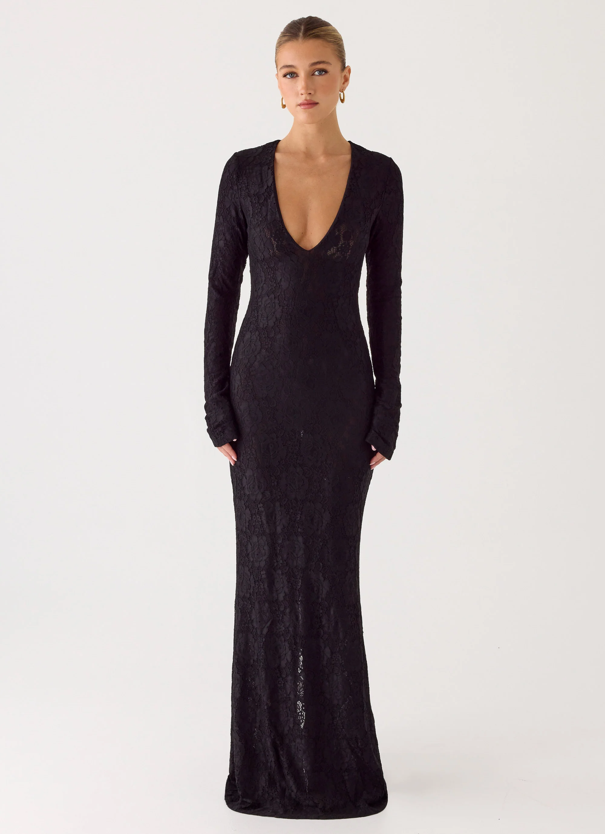 Astoria Long Sleeve Maxi Dress - Black - Image 3