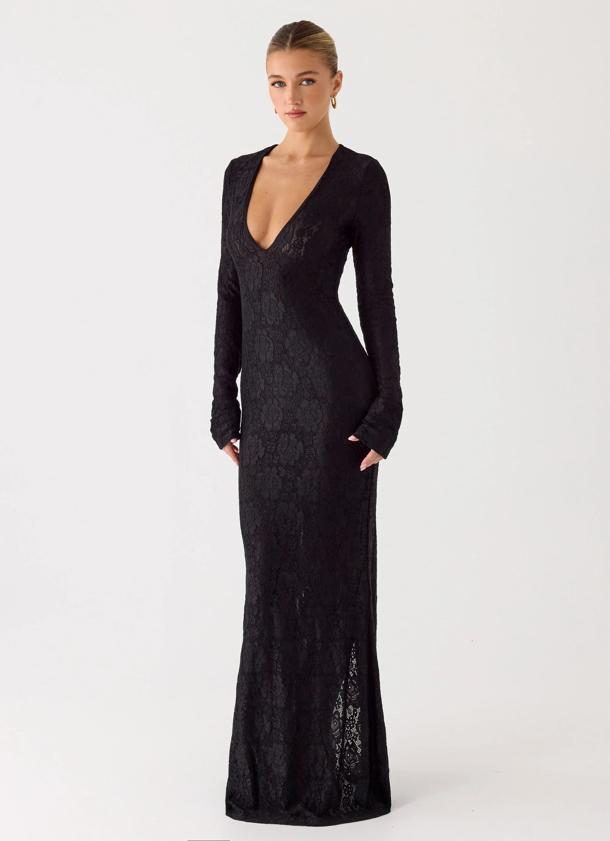 Astoria Long Sleeve Maxi Dress - Black - Image 5
