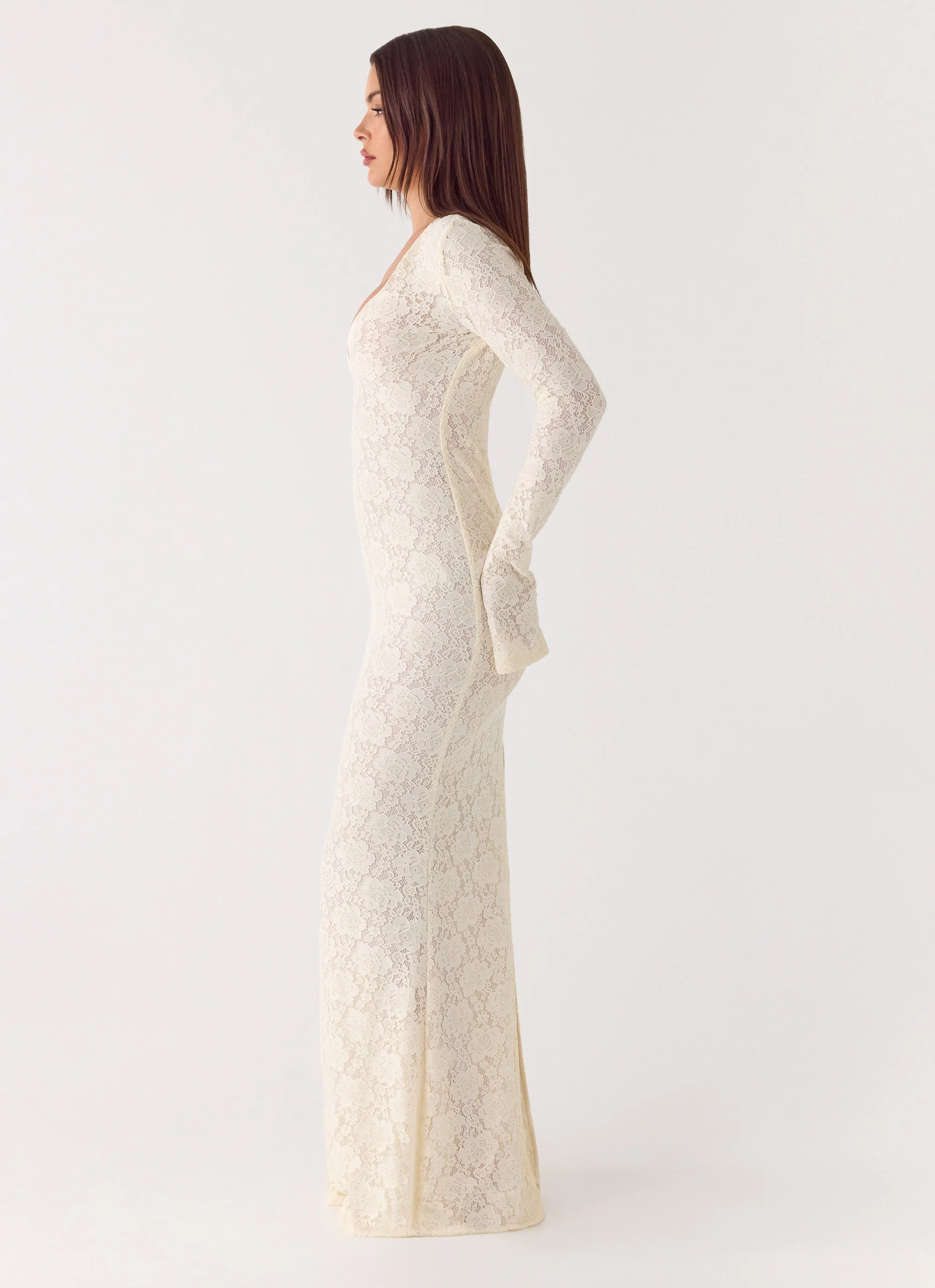 Astoria Long Sleeve Maxi Dress - Ivory - Image 2