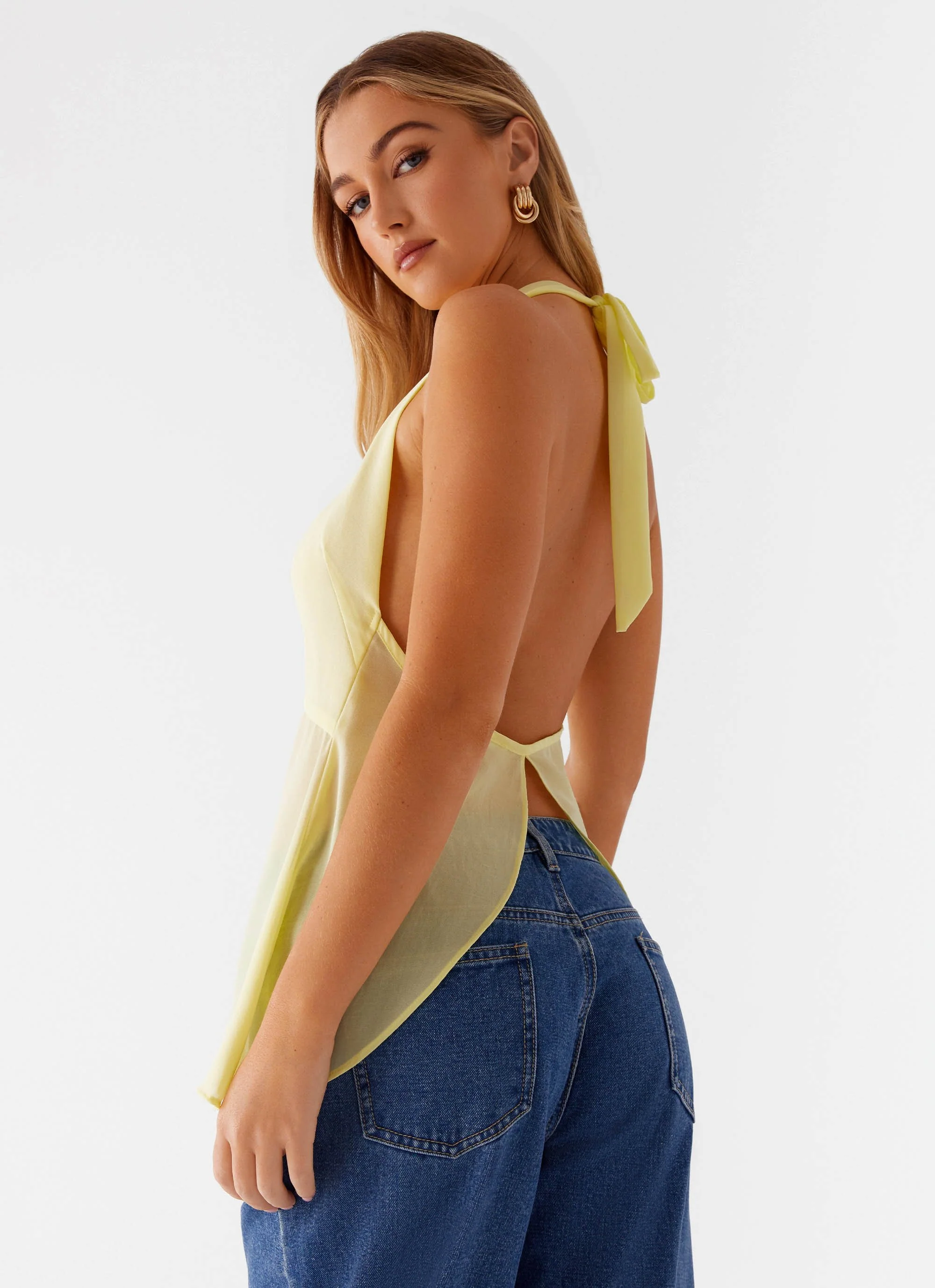 At Last Halterneck Top - Yellow - Image 6