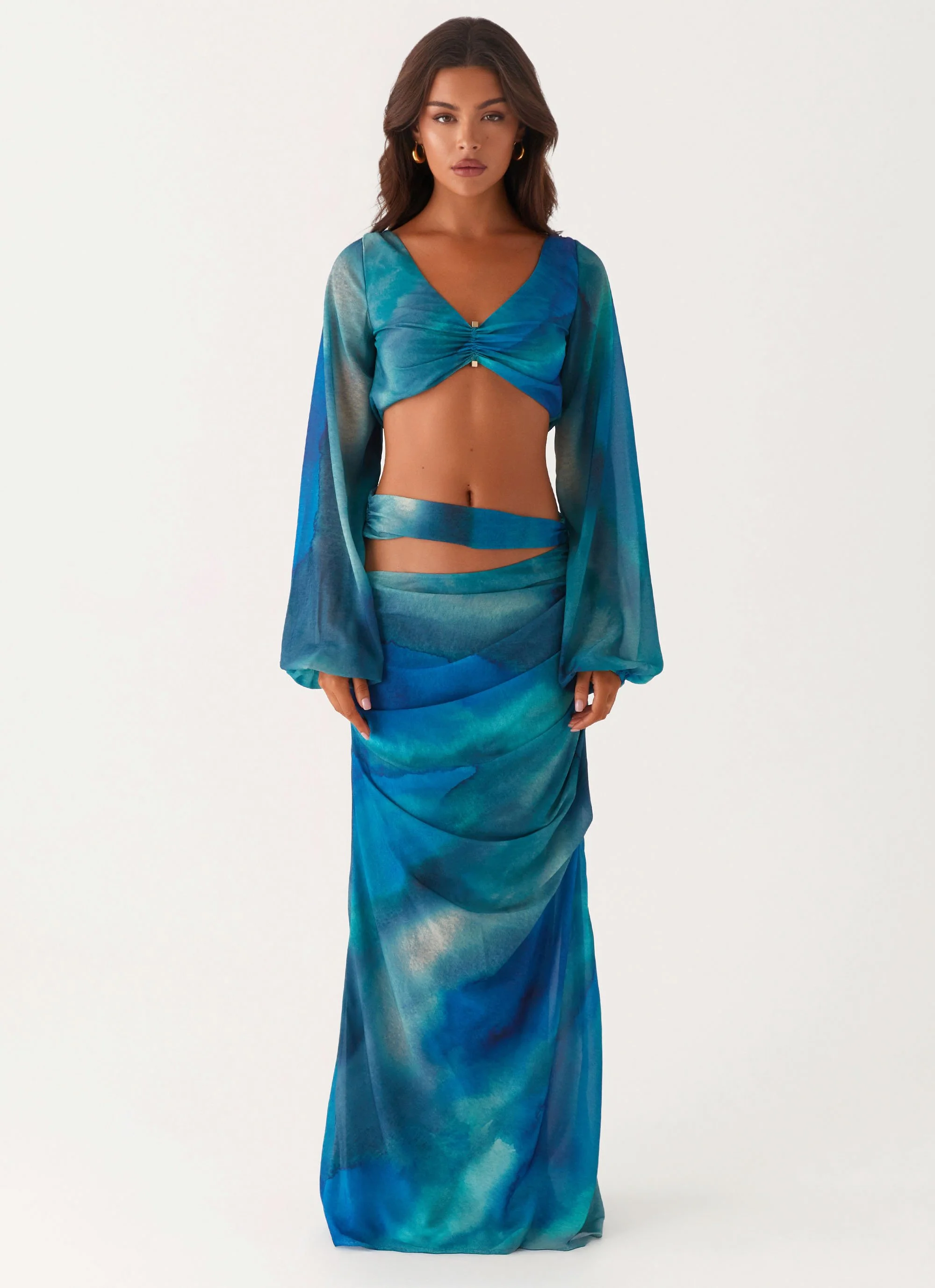 Austin Long Sleeve Top - Blue Tie Dye - Image 2