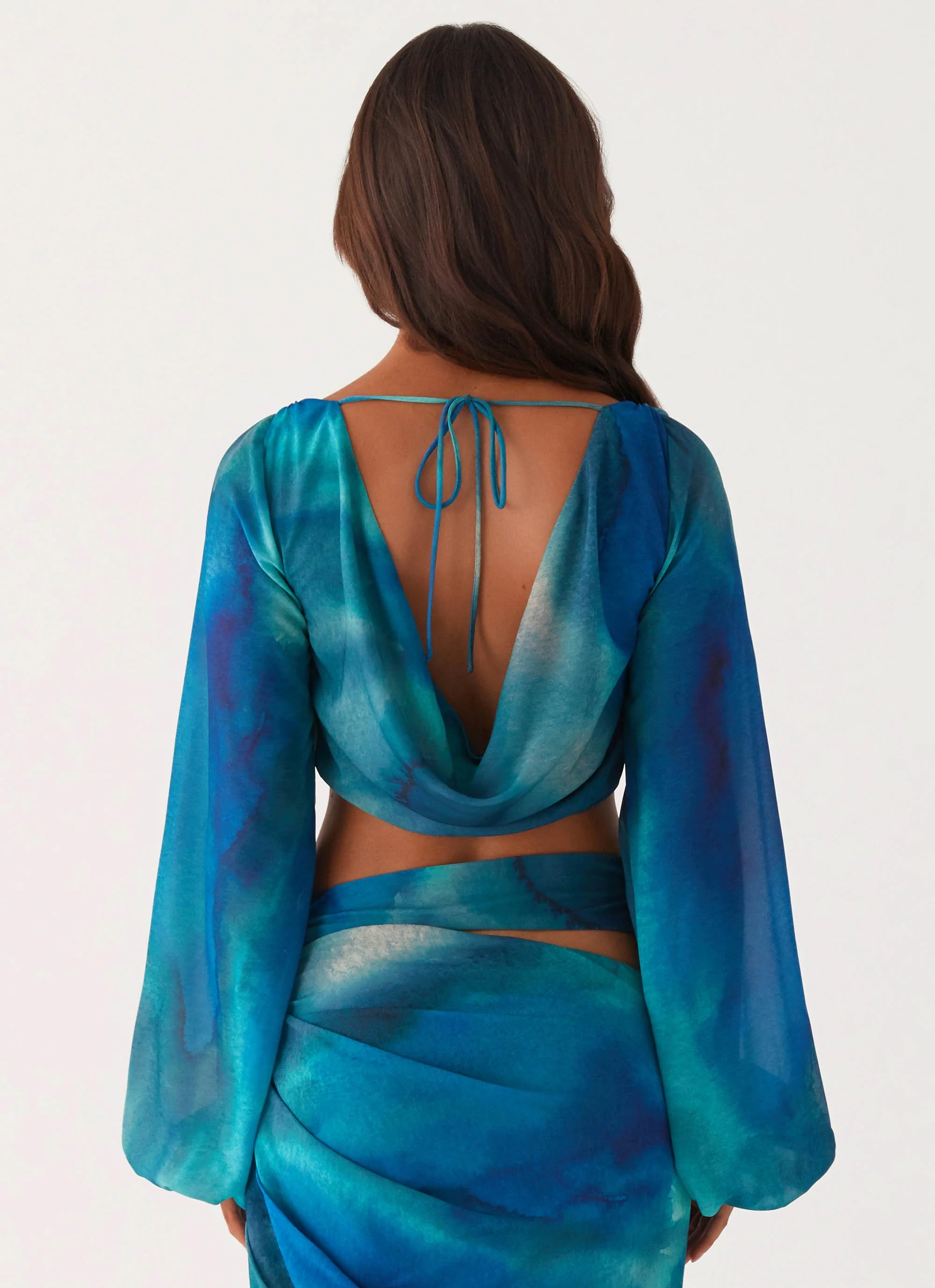 Austin Long Sleeve Top - Blue Tie Dye - Image 4
