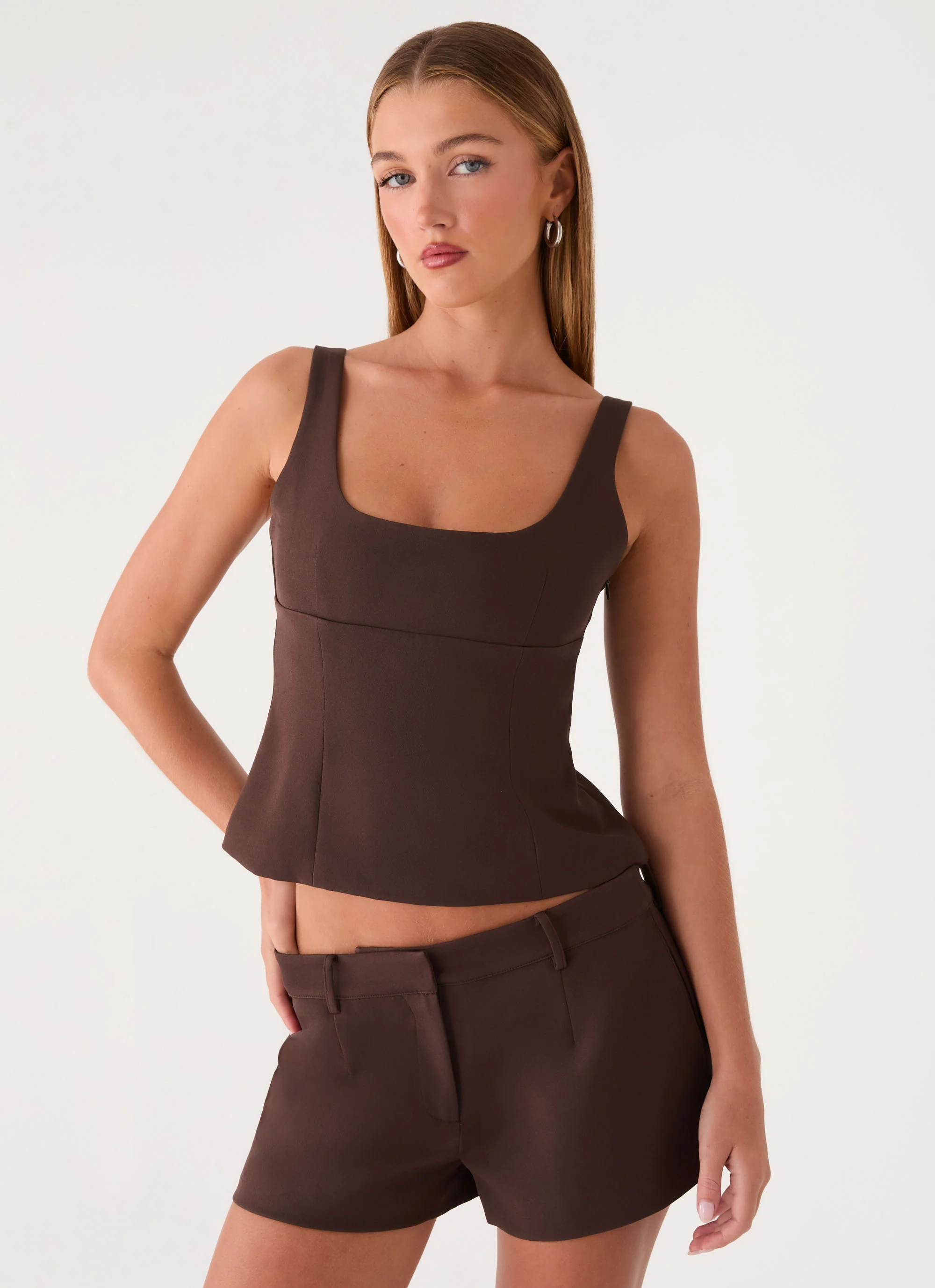 Autrey Suiting Top - Chocolate - Image 9