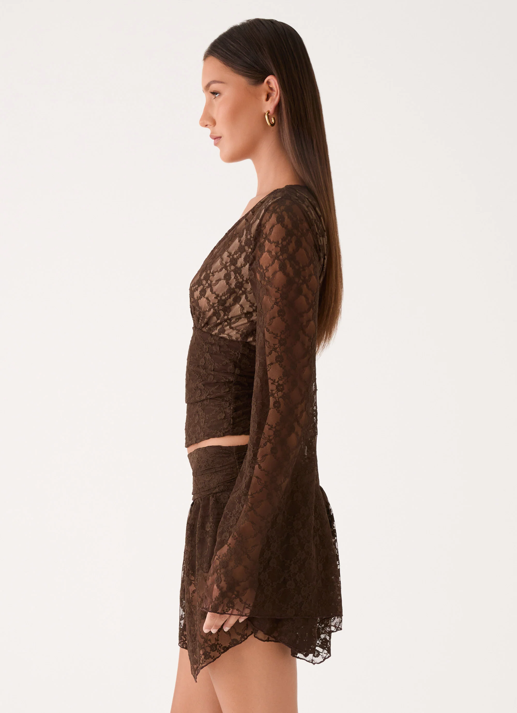 Avelora Lace Mini Skort - Chocolate - Image 2