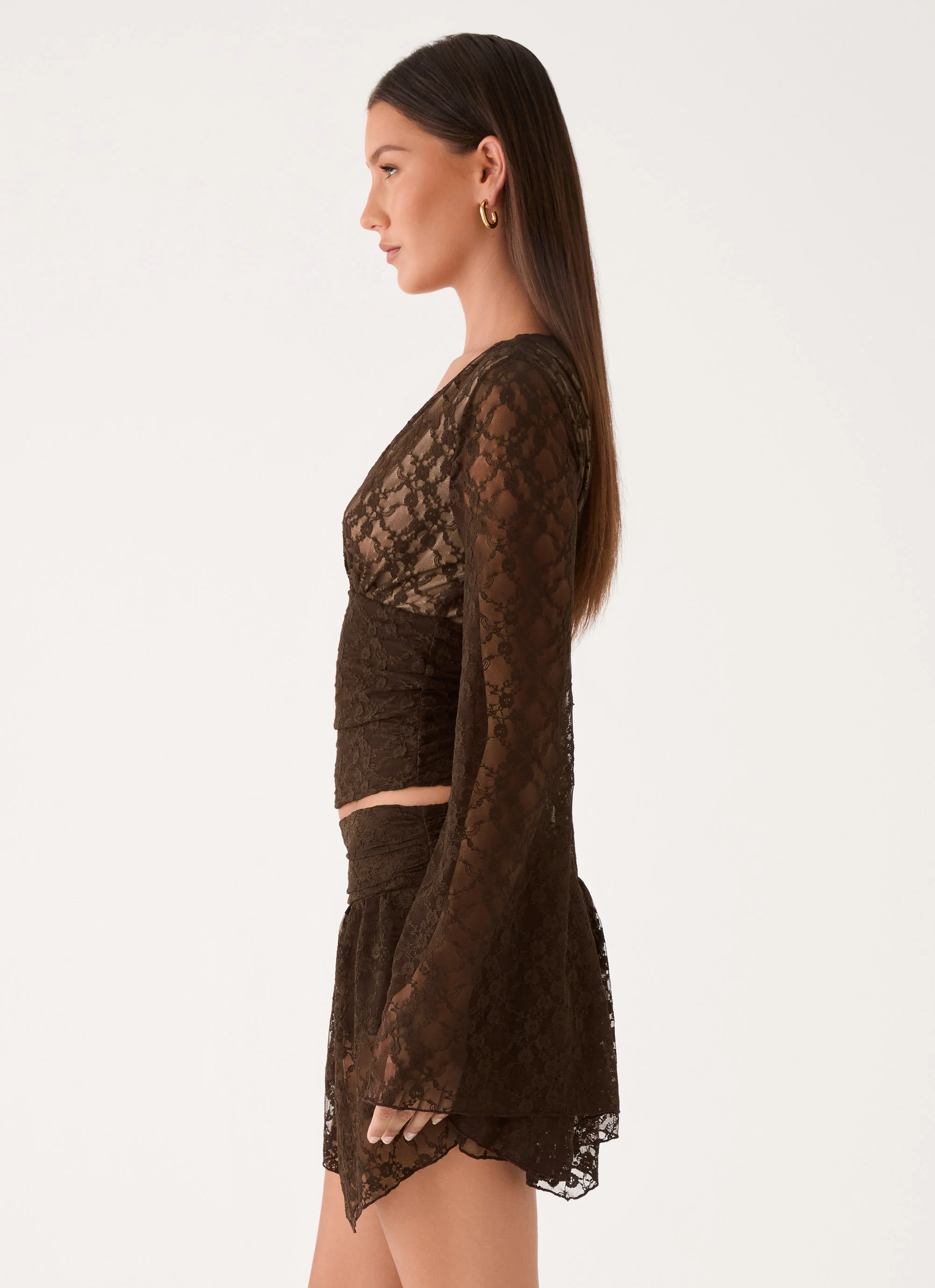 Avelora Lace Top - Chocolate - Image 3
