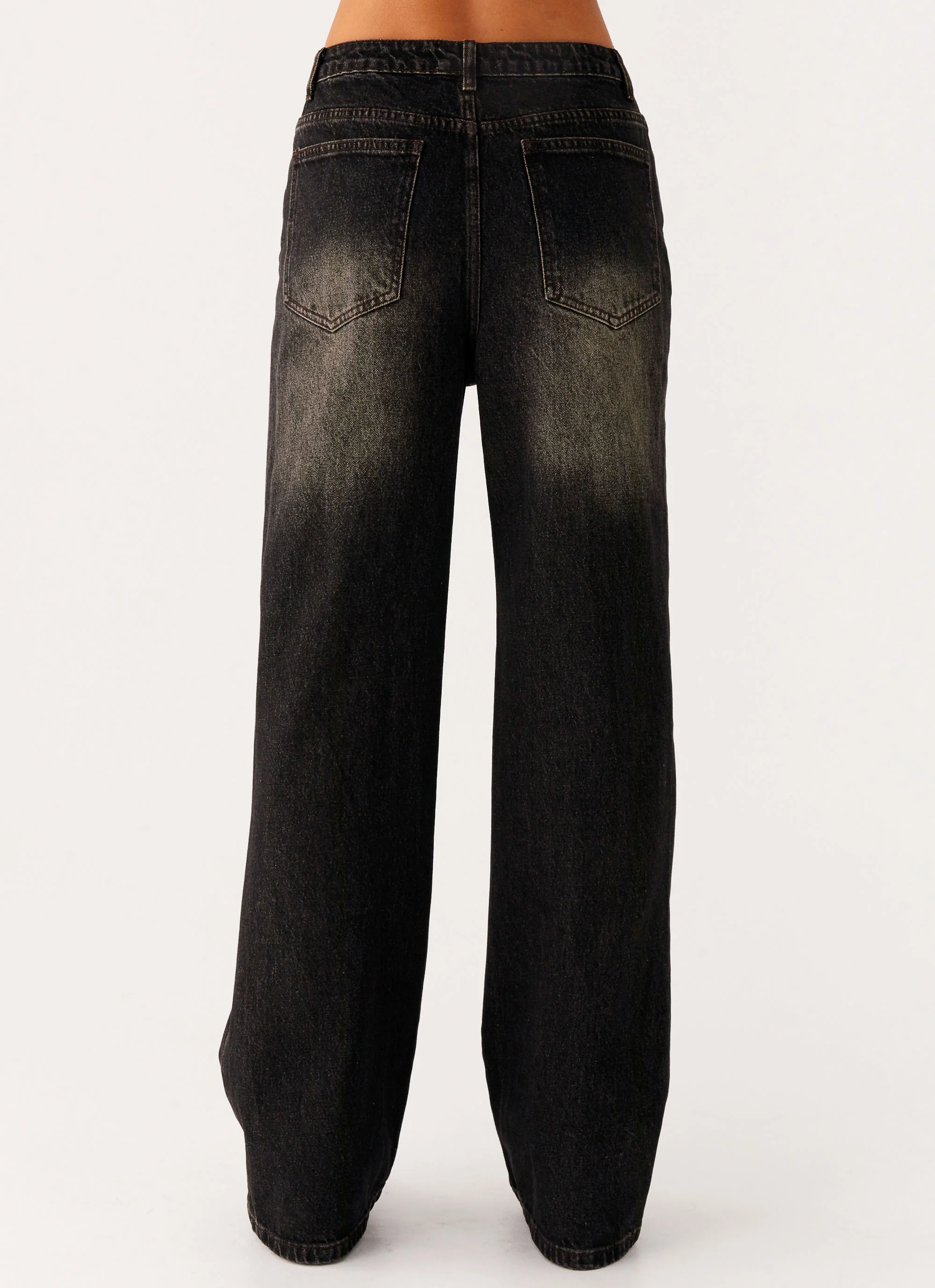 Back Again Straight Leg Denim Jeans - Acid Charcoal - Image 4